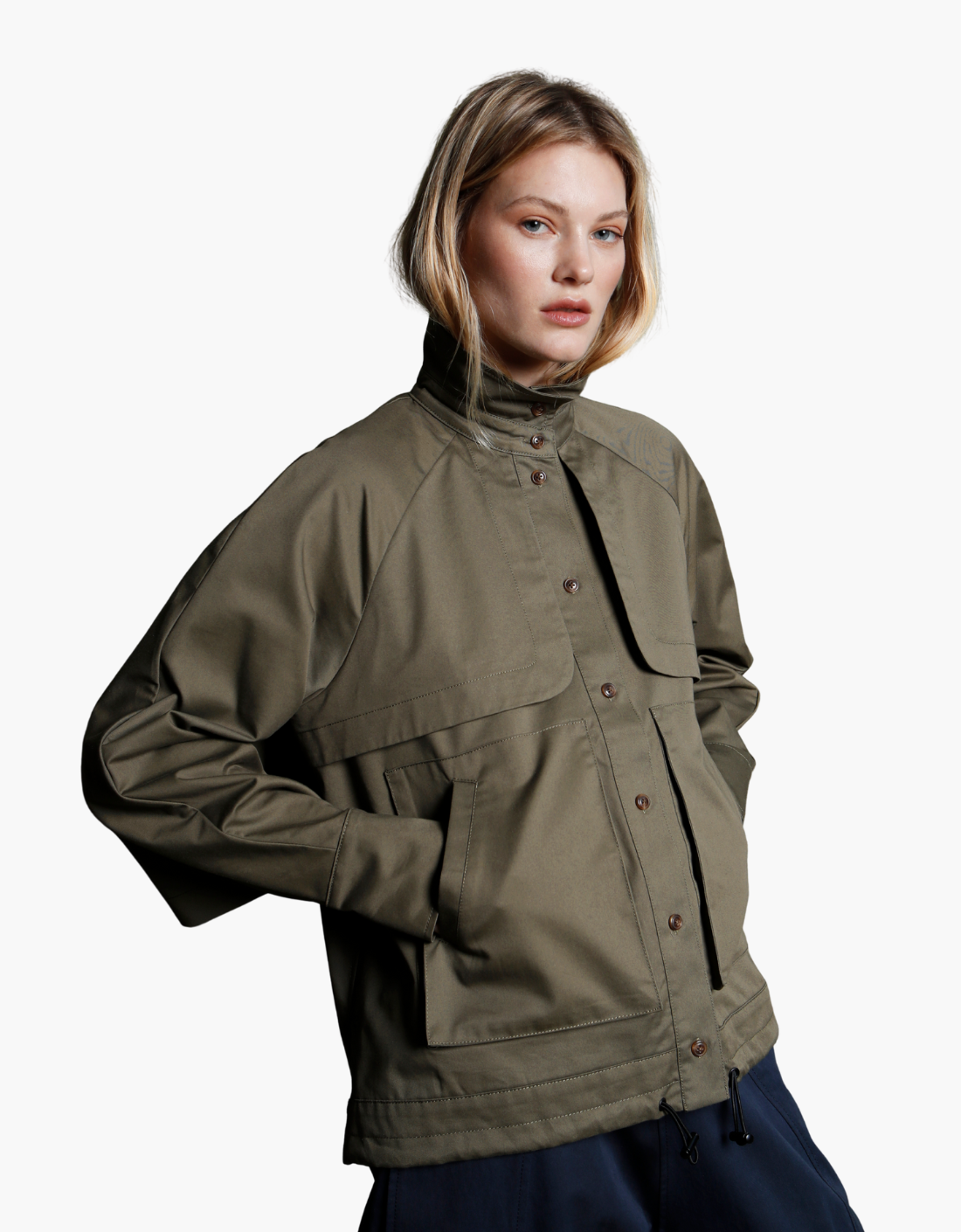 Chaqueta capa algodón bolsillos