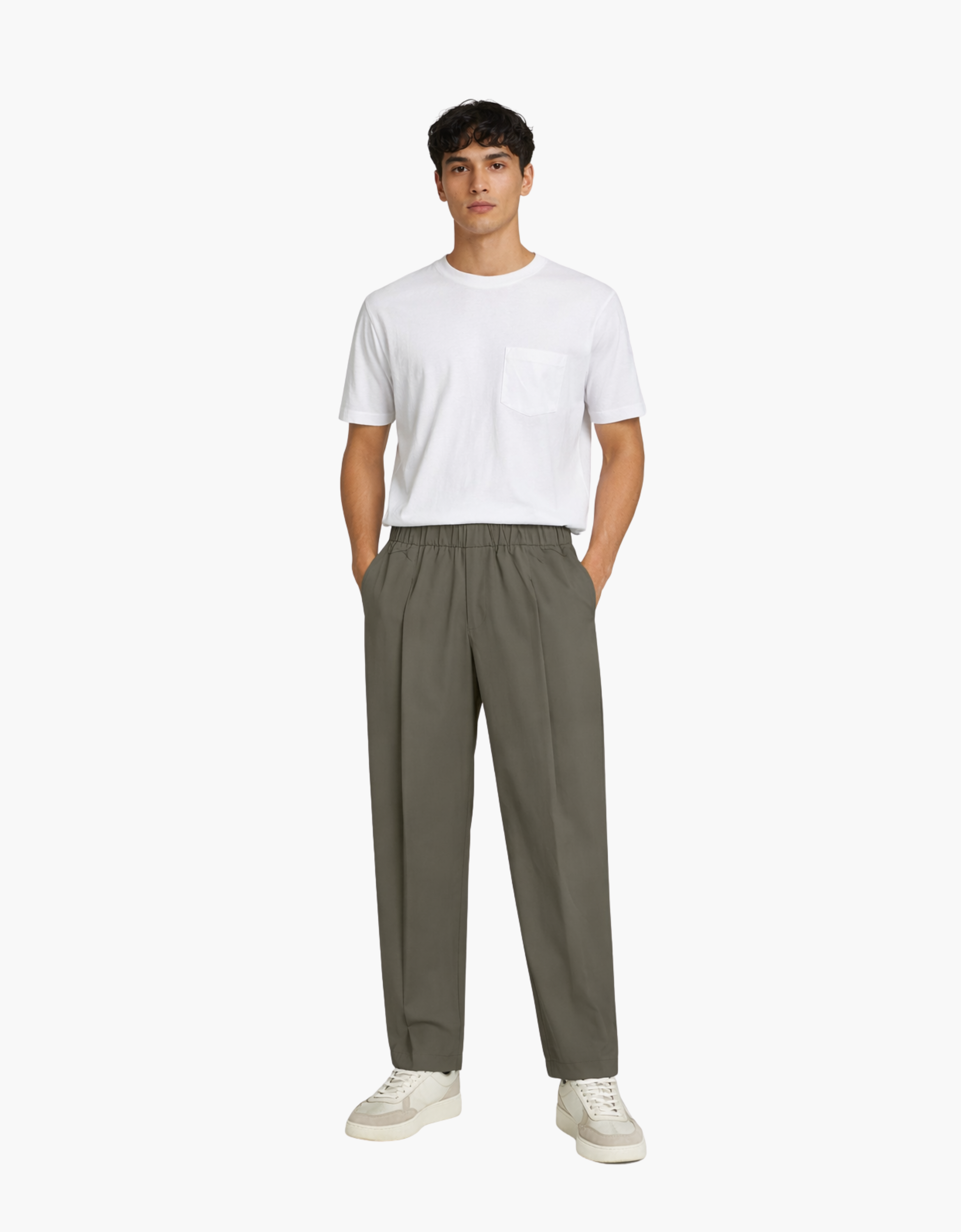Pantalon de popelina pinzas