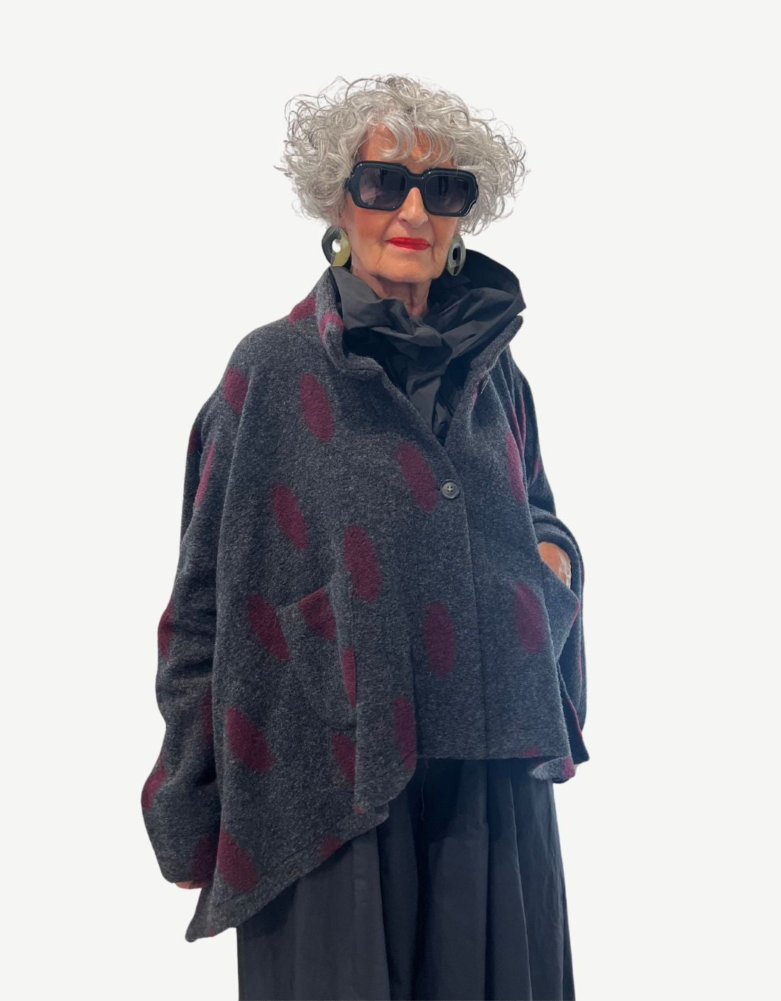 "Maryland" polka dot poncho