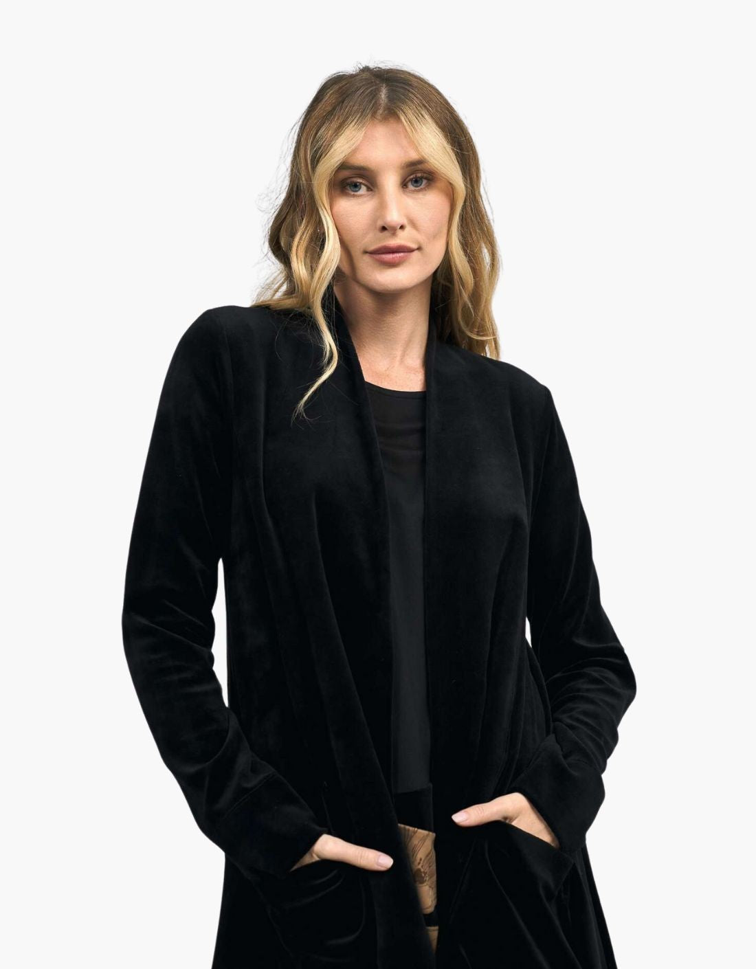 Chaqueta terciopelo negro "Emma" - AJ718B