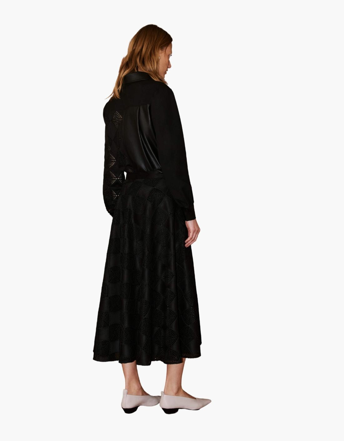 Falda forrada crochet media rueda