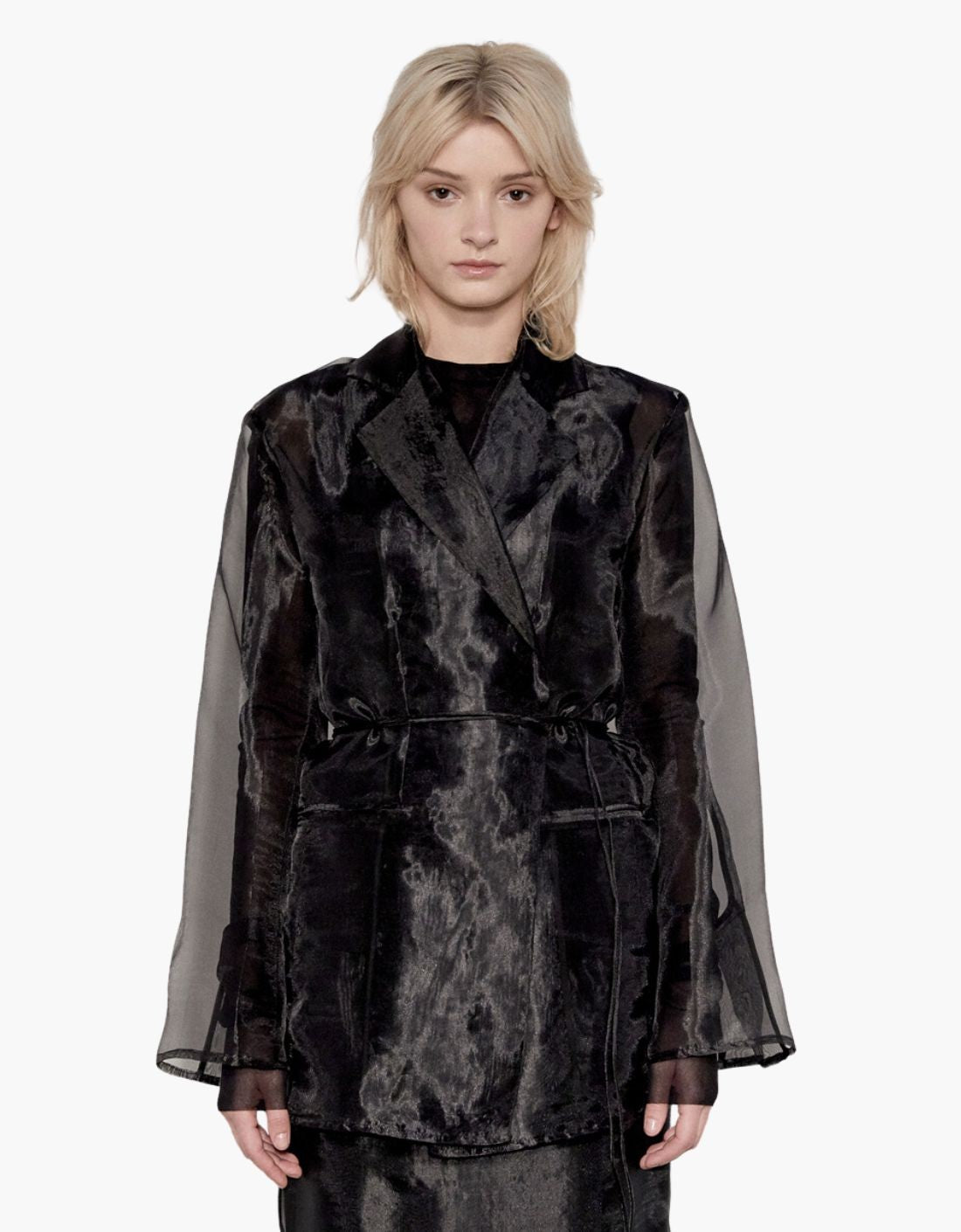 Veste à ceinture en organza - M4IW01