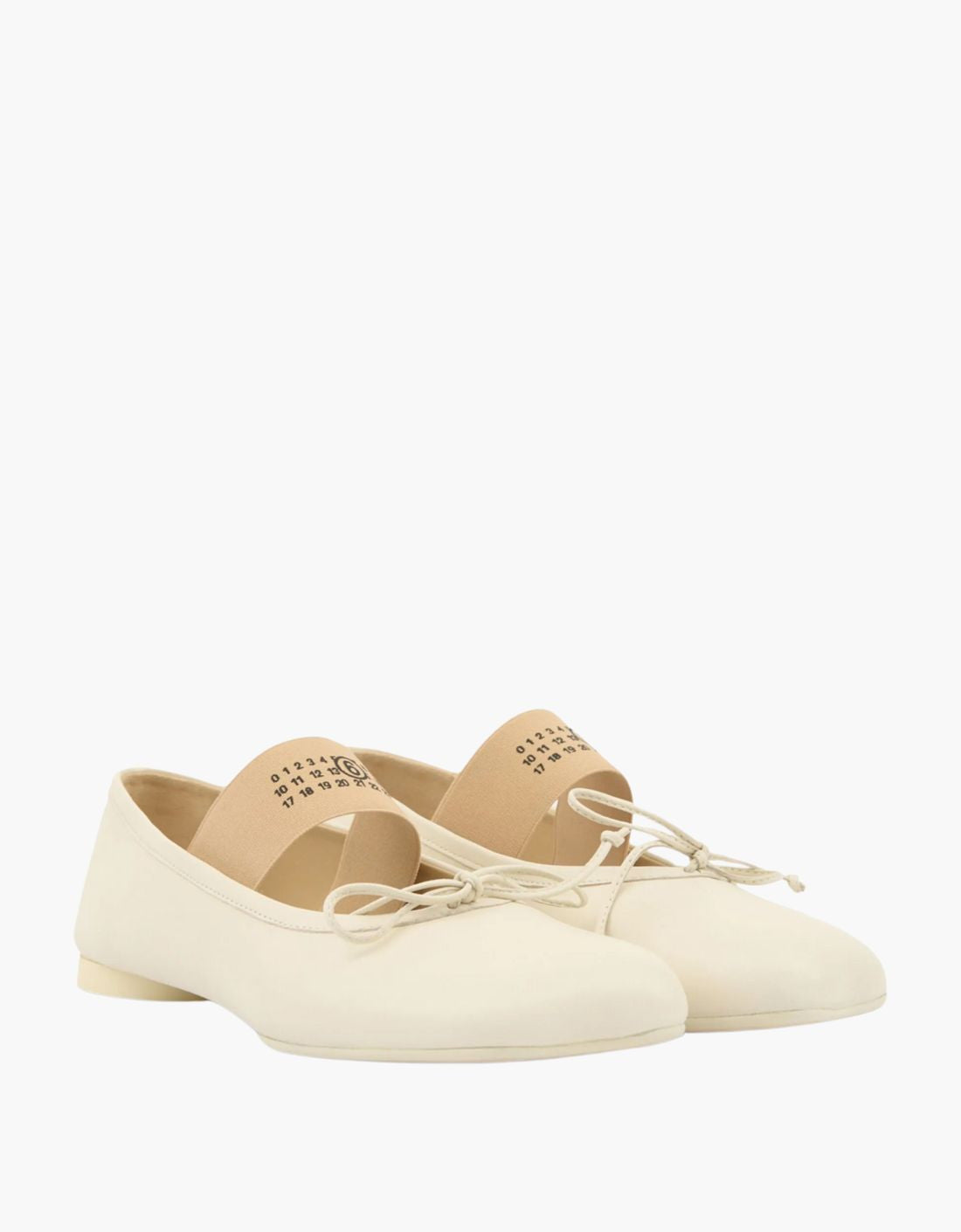 Anatomic Leather Ballerina - MM6 Cream