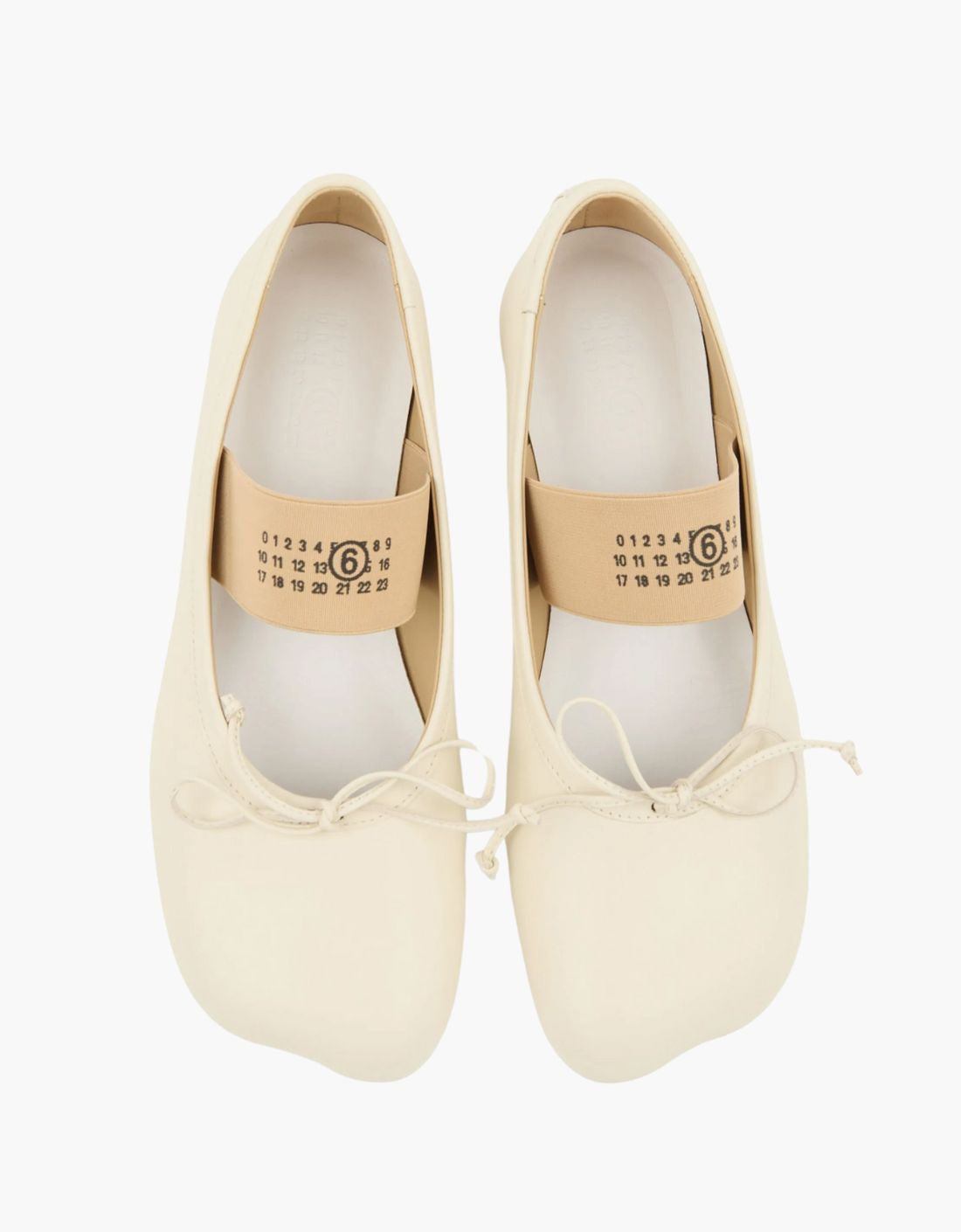 Anatomic Leather Ballerina - MM6 Cream