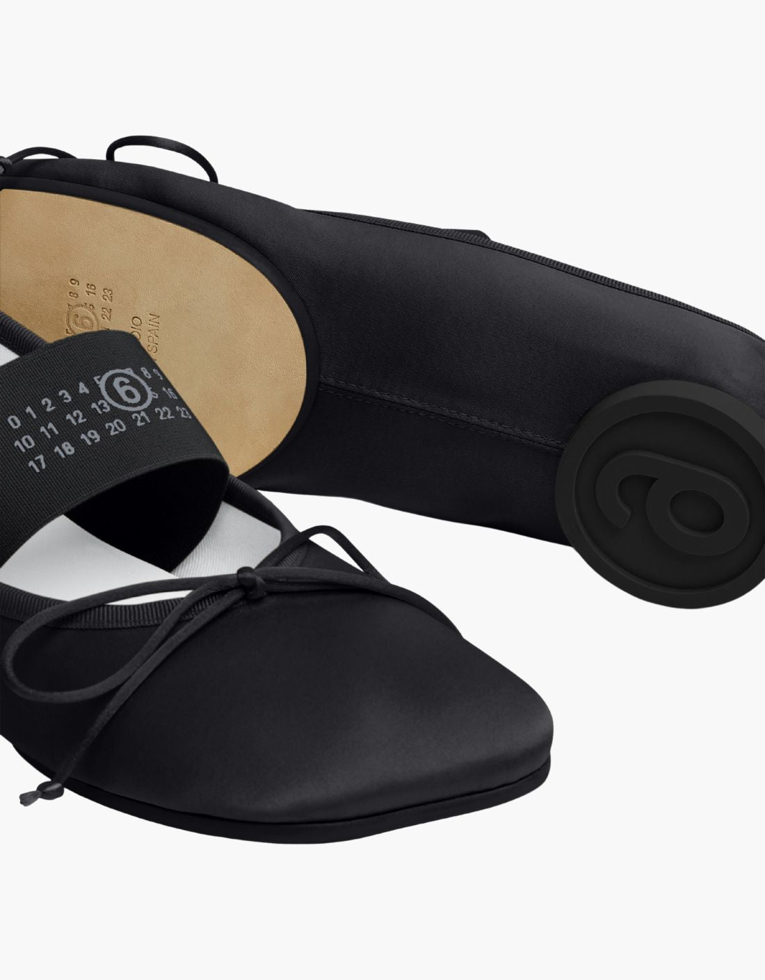 Anatomic Satin Ballerina - MM6 BLACK