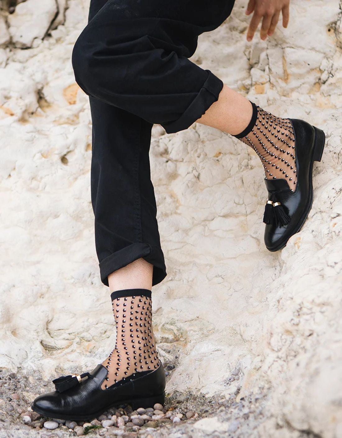 "Crescent Dunes" Socks - Black