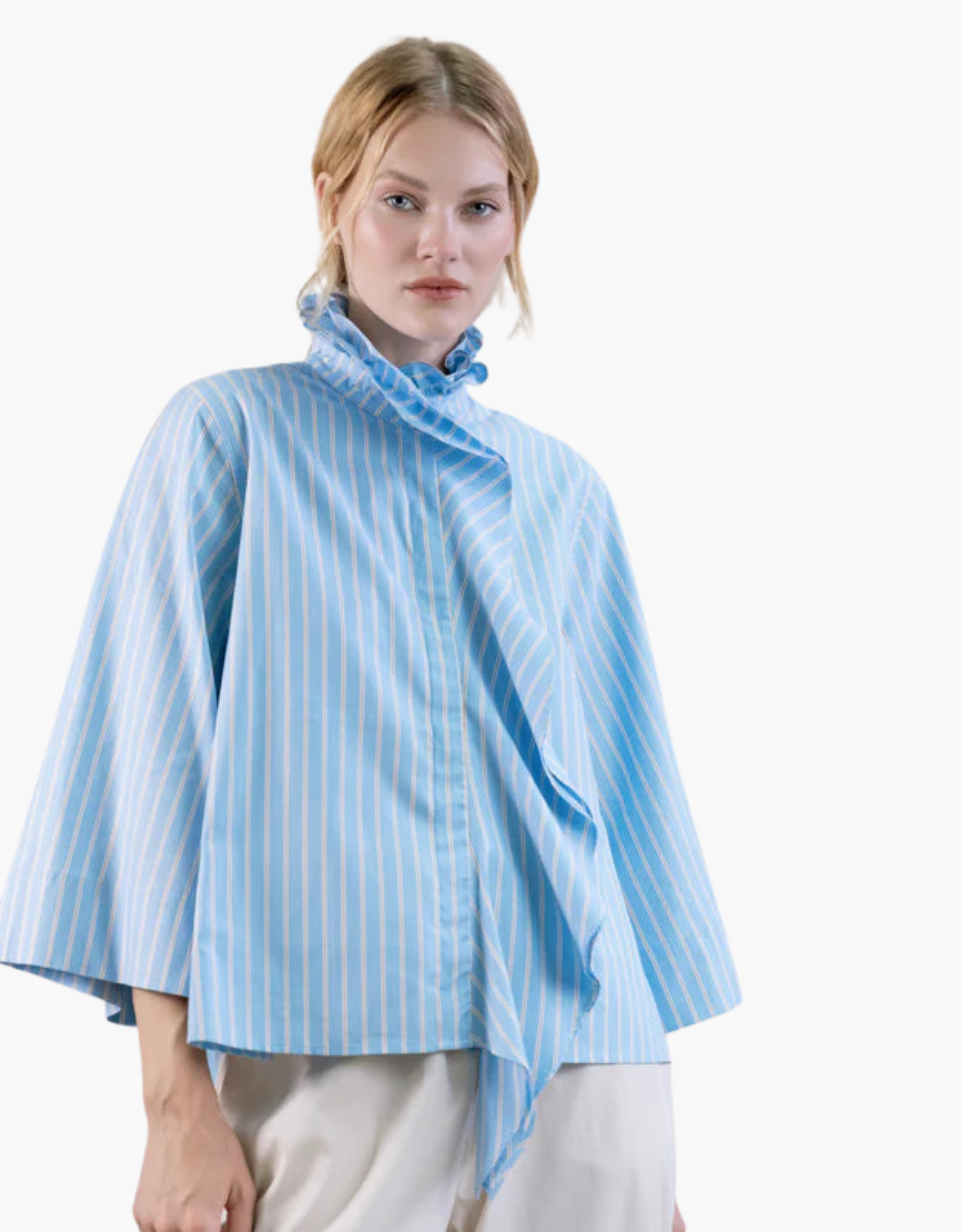 Camisa boxy popelín rayas "Oxford"