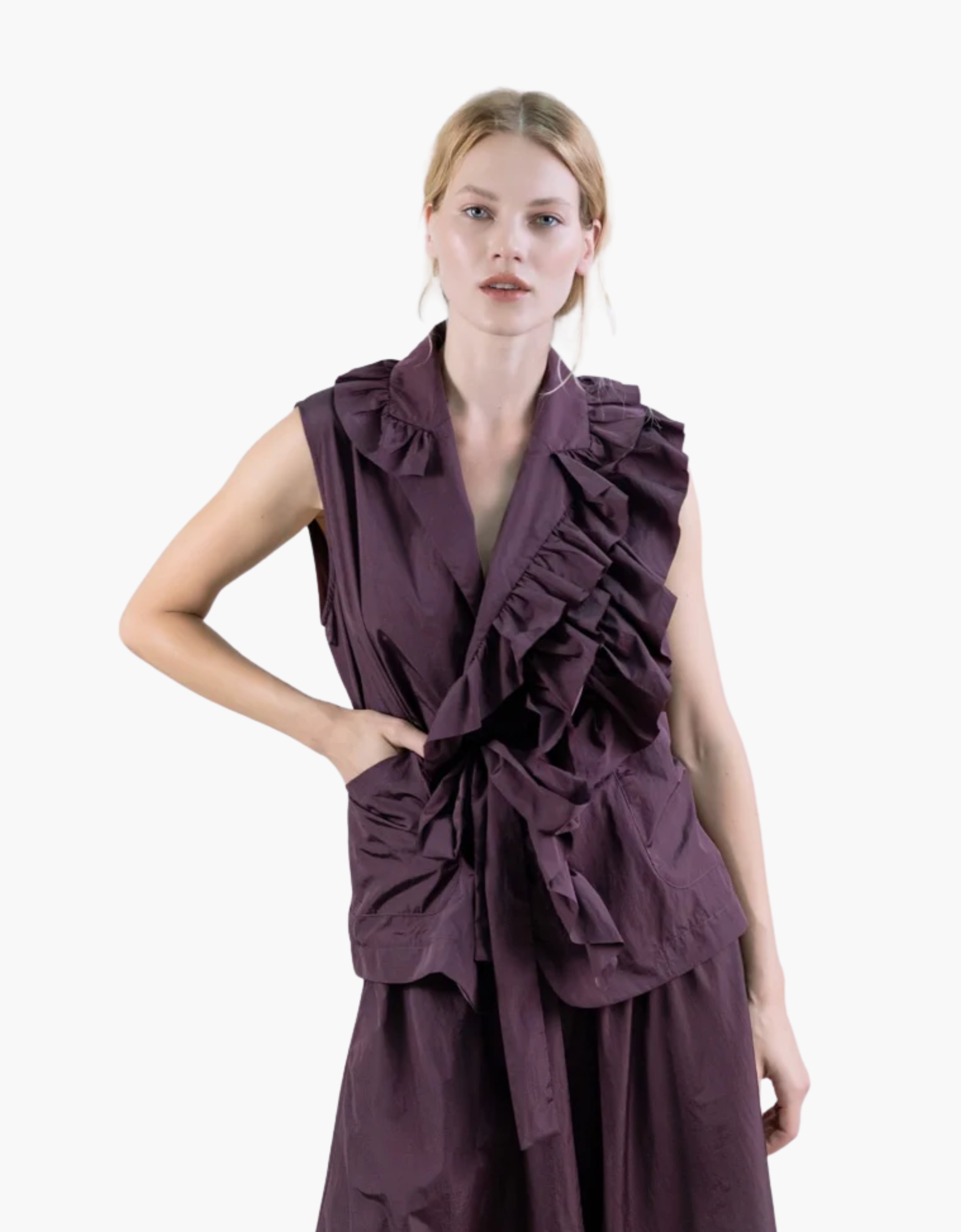 Camisa de volantes taffeta