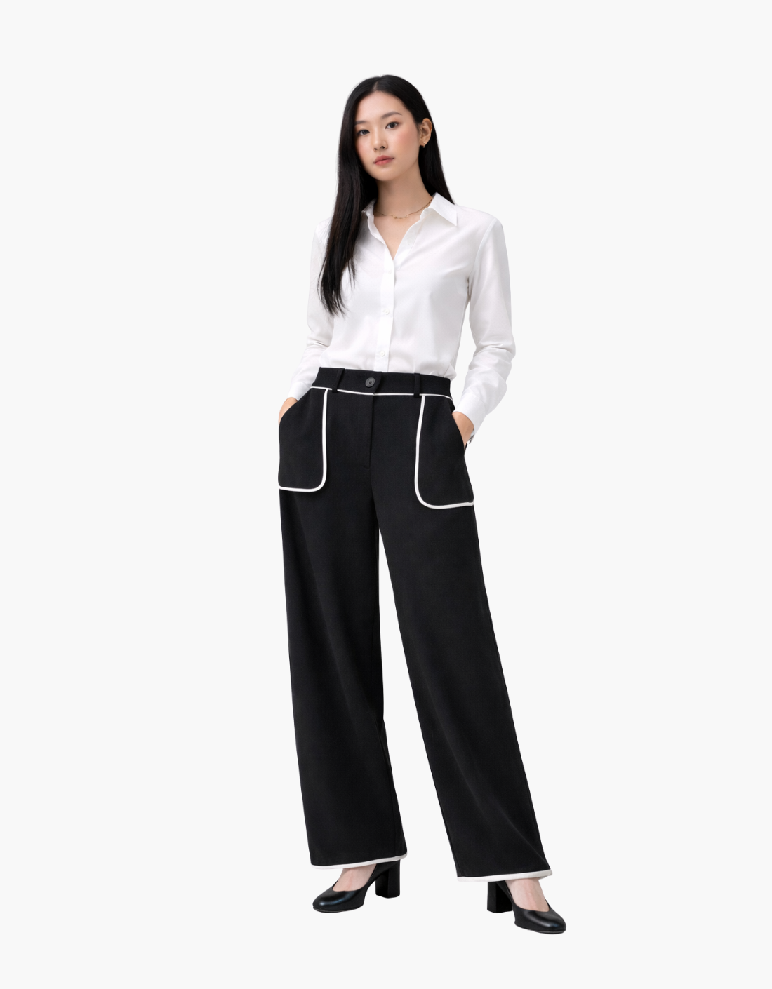 100% wool white striped "Cheongmae" pants - SONPW030