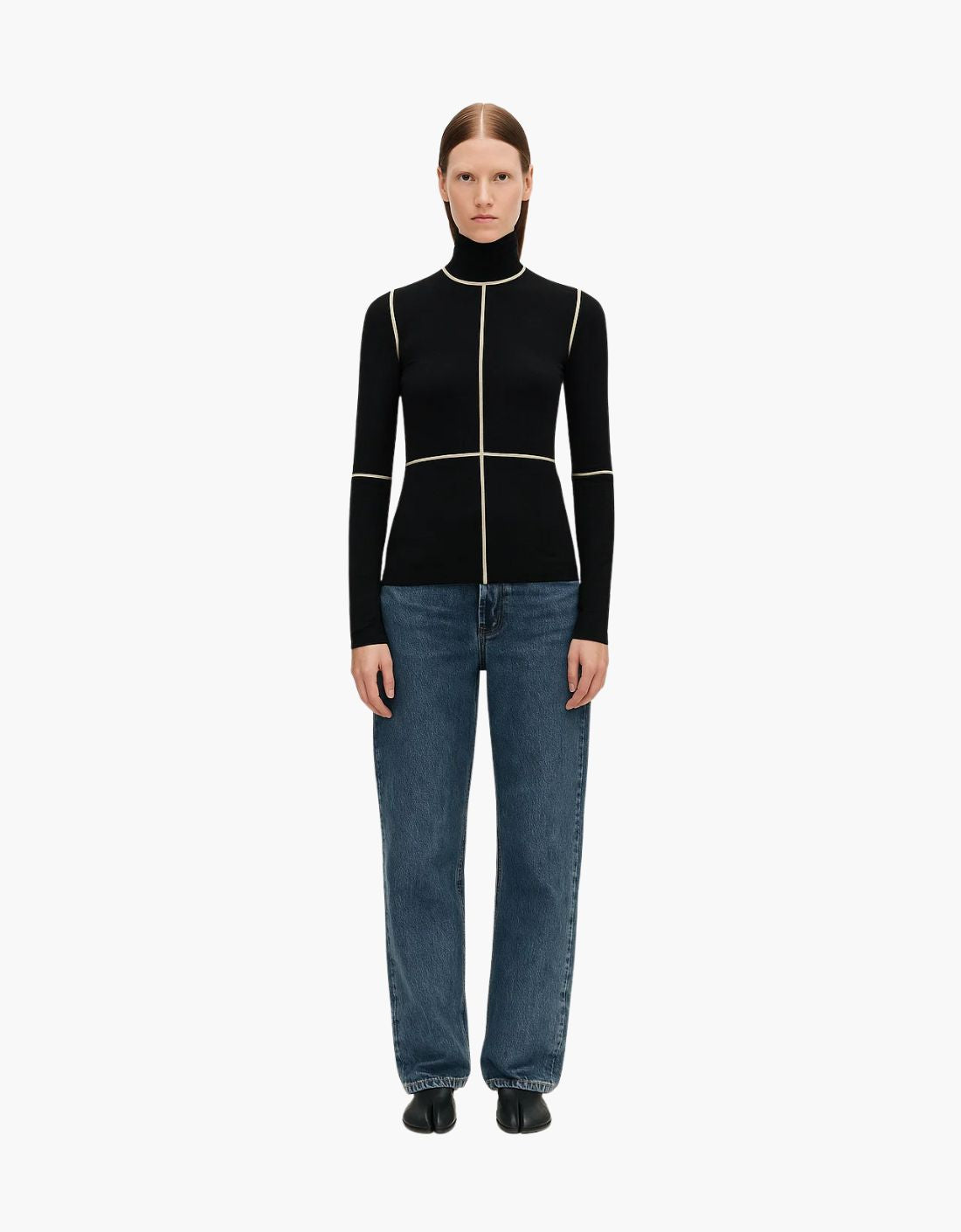 Camiseta pegada cuello alto "Linear" - MM6