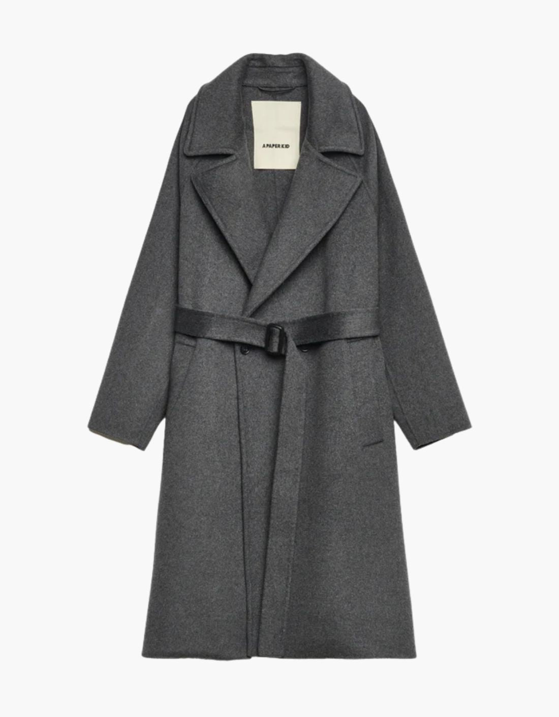 Abrigo largo gris "Senza"