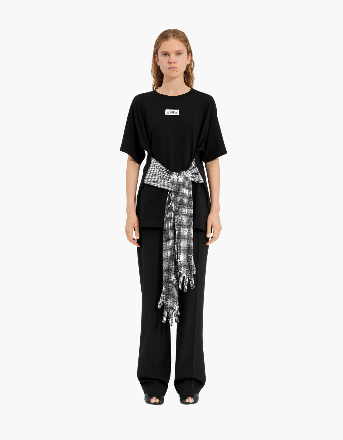 Camiseta de algodón con guantes - MM6