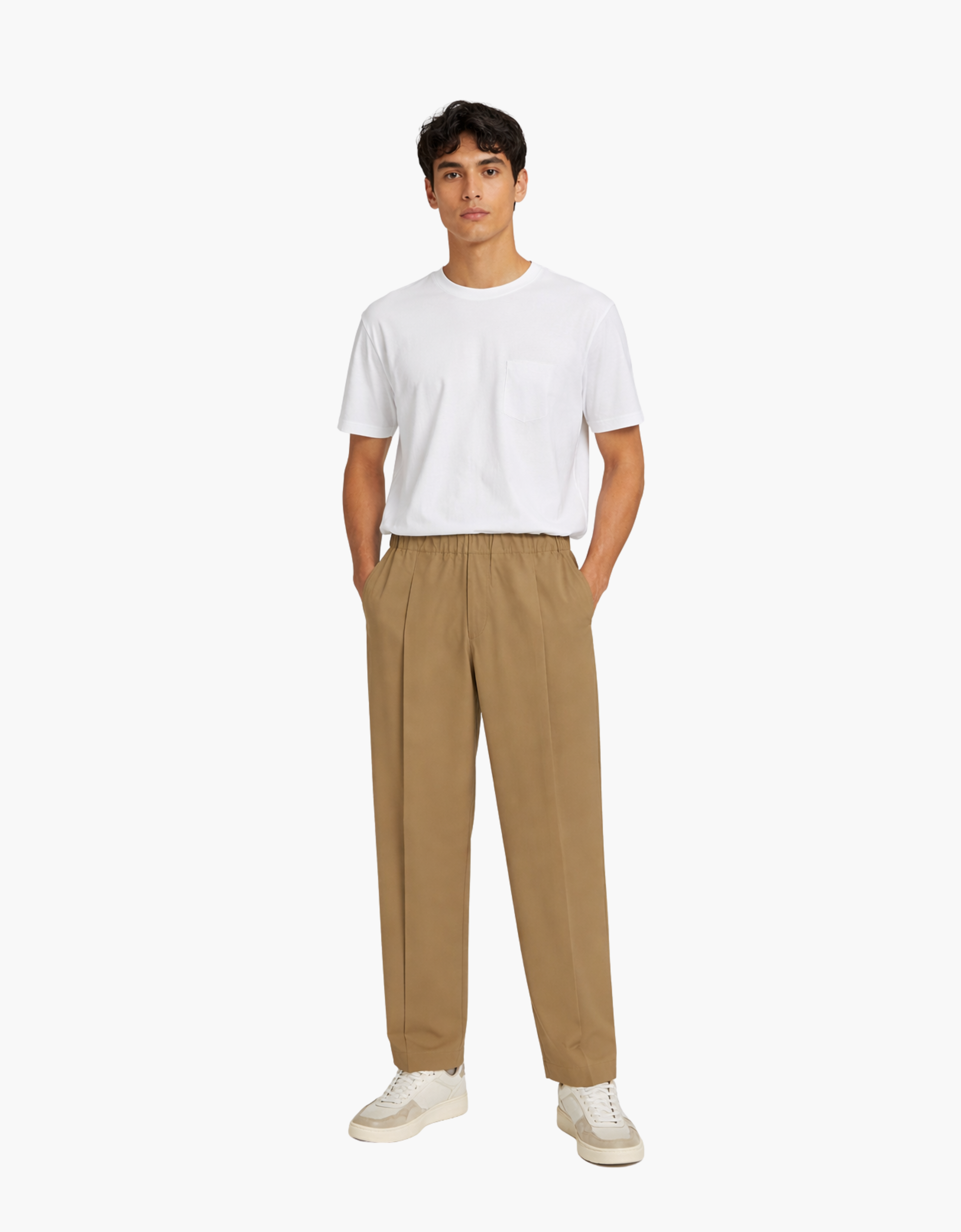 Pantalon de popelina pinzas