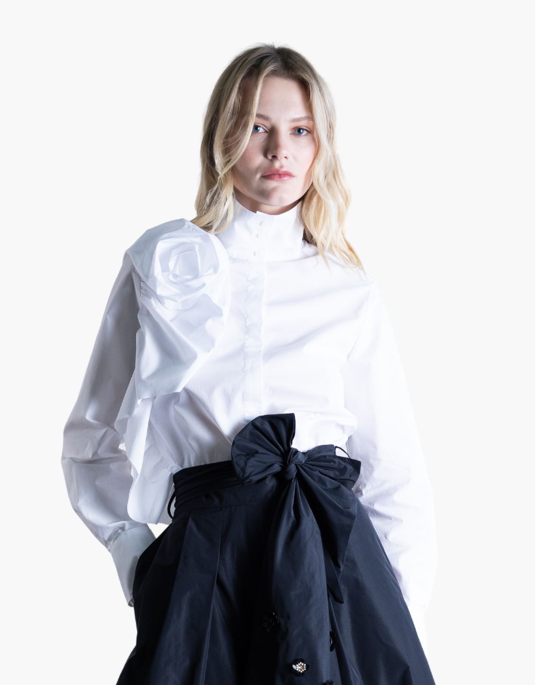 Camisa algodon popelin media flor