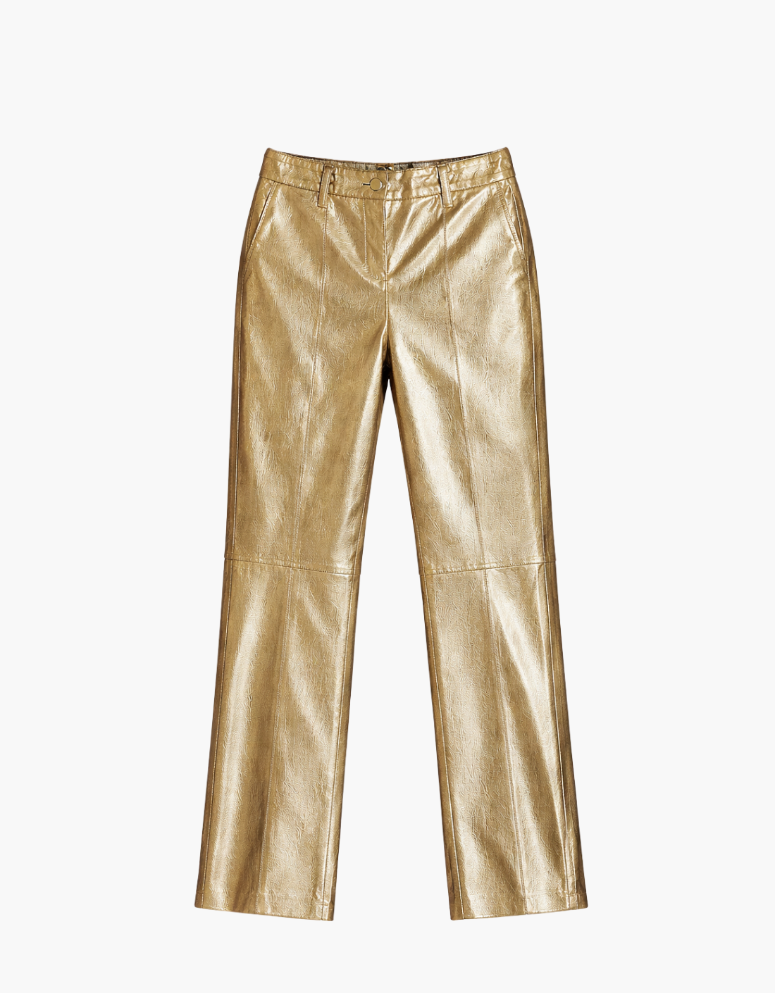 Pantalon en cuir métallisé