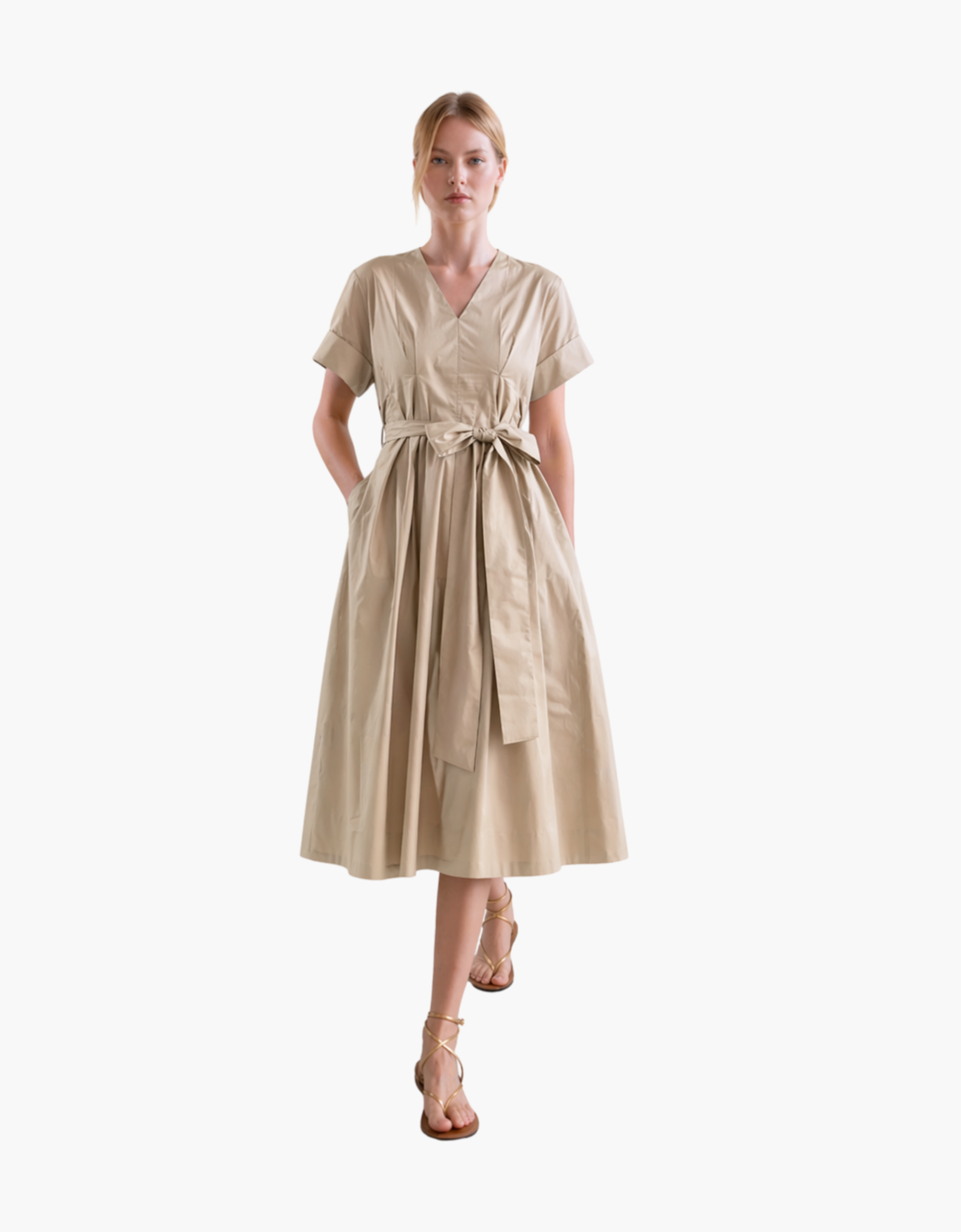 Vestido midi popelín