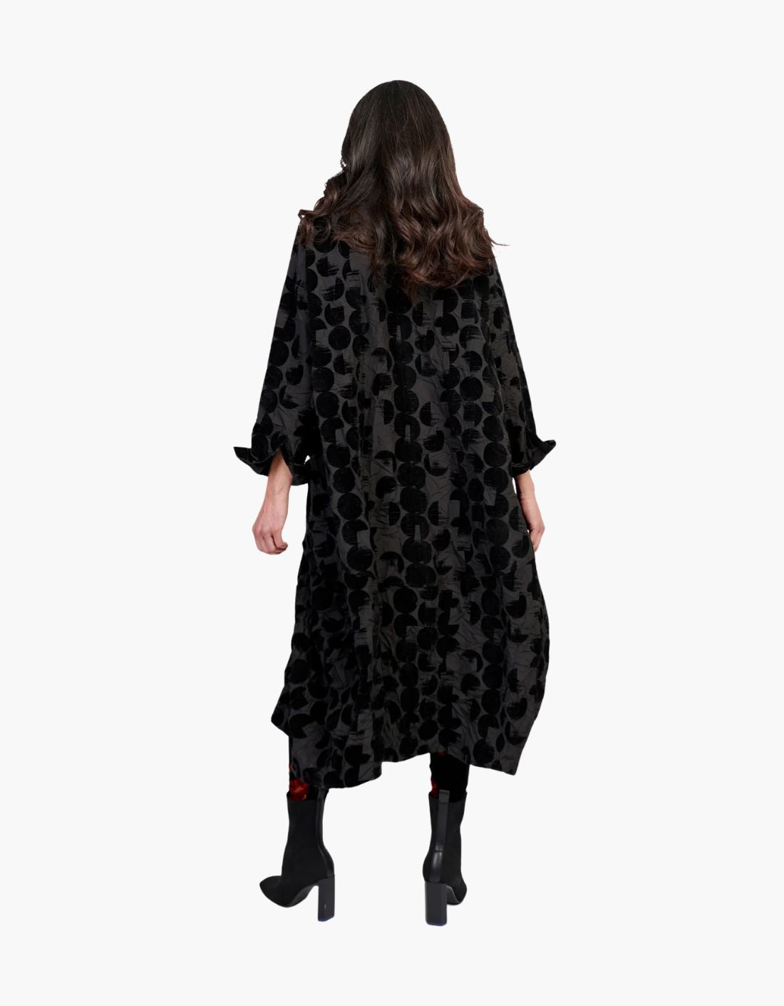 Vestido camisero circulos terciopelo "Crescent"