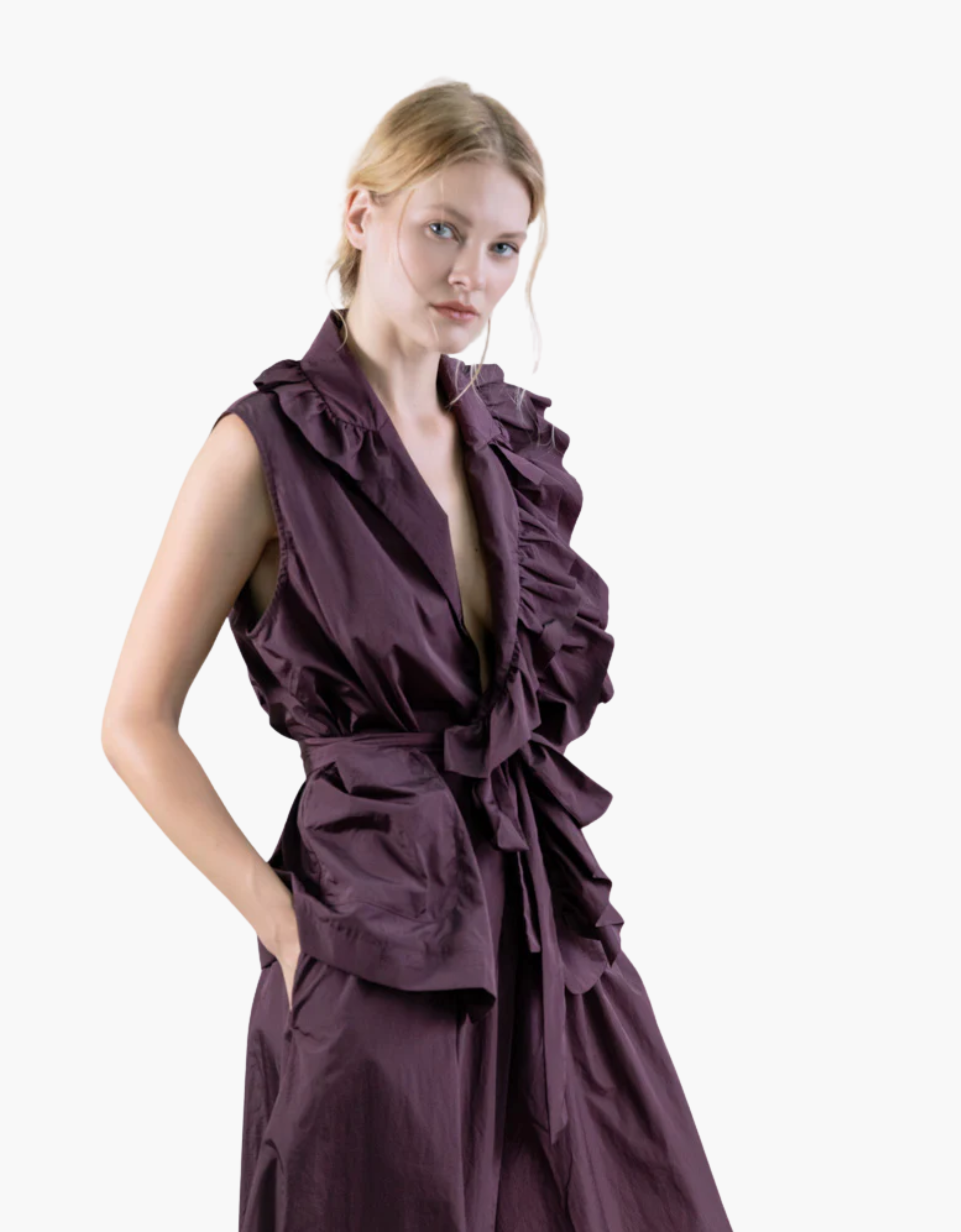 Camisa de volantes taffeta