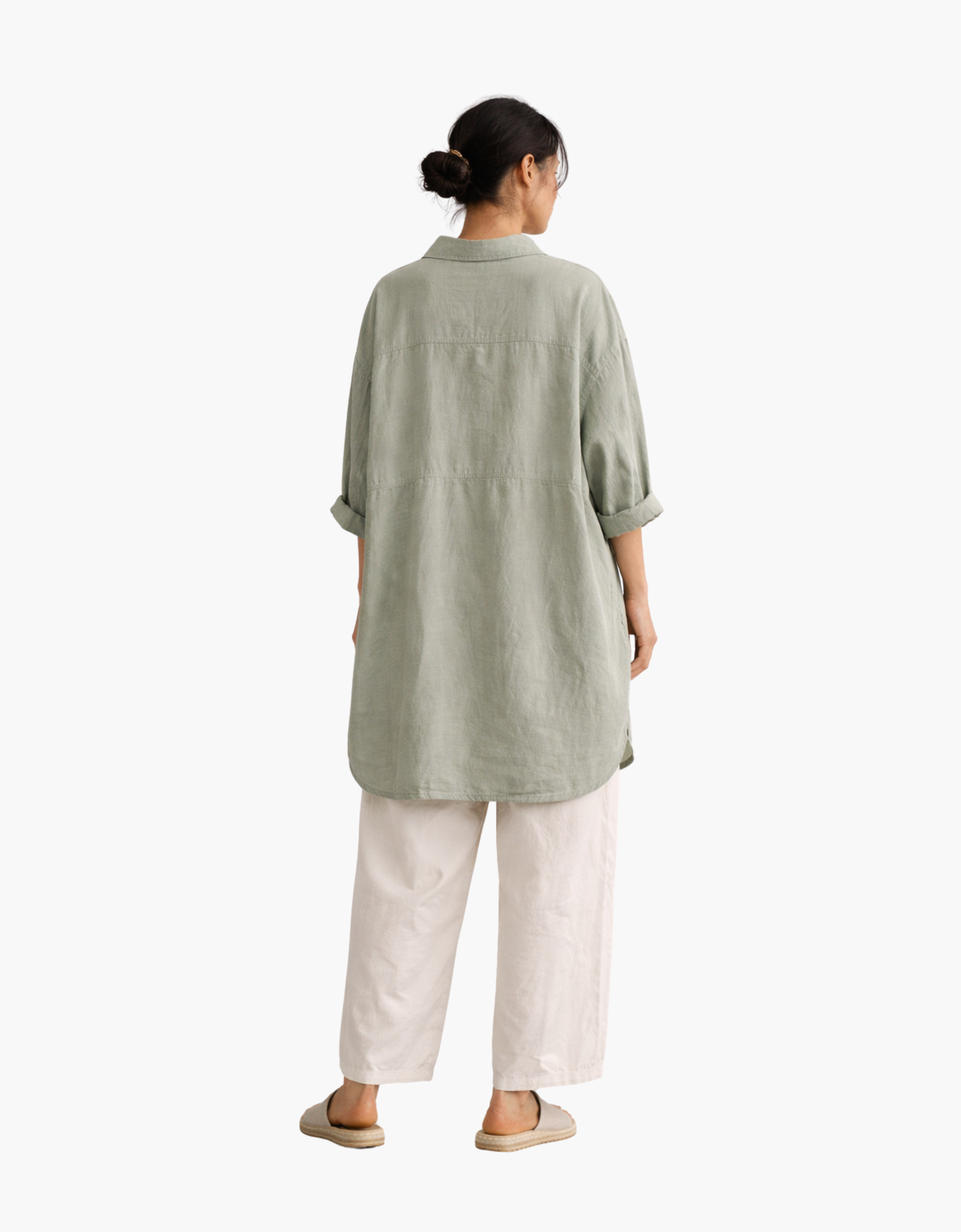 Vestido camisero de lino