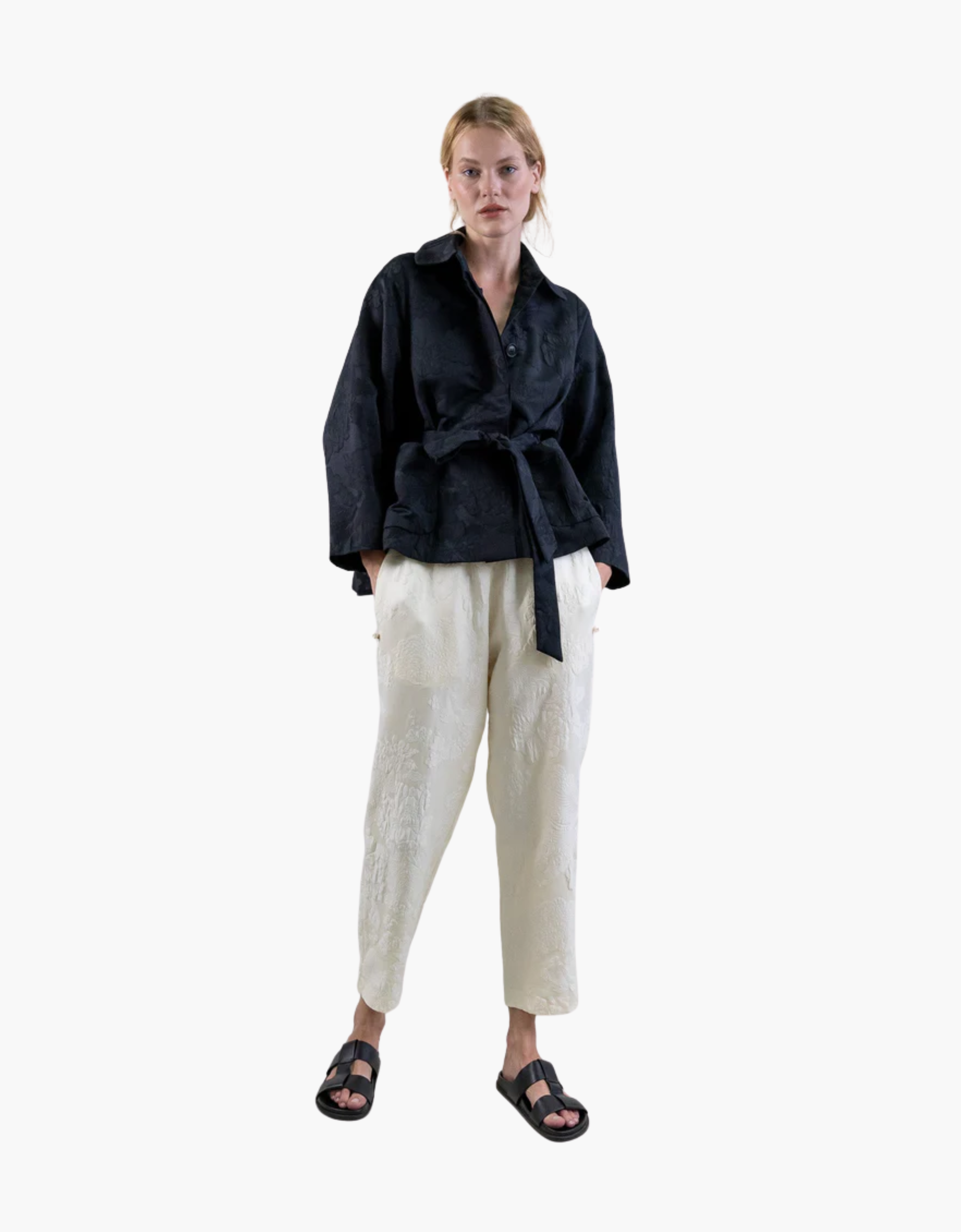 Chaqueta kimono light jaquard chino