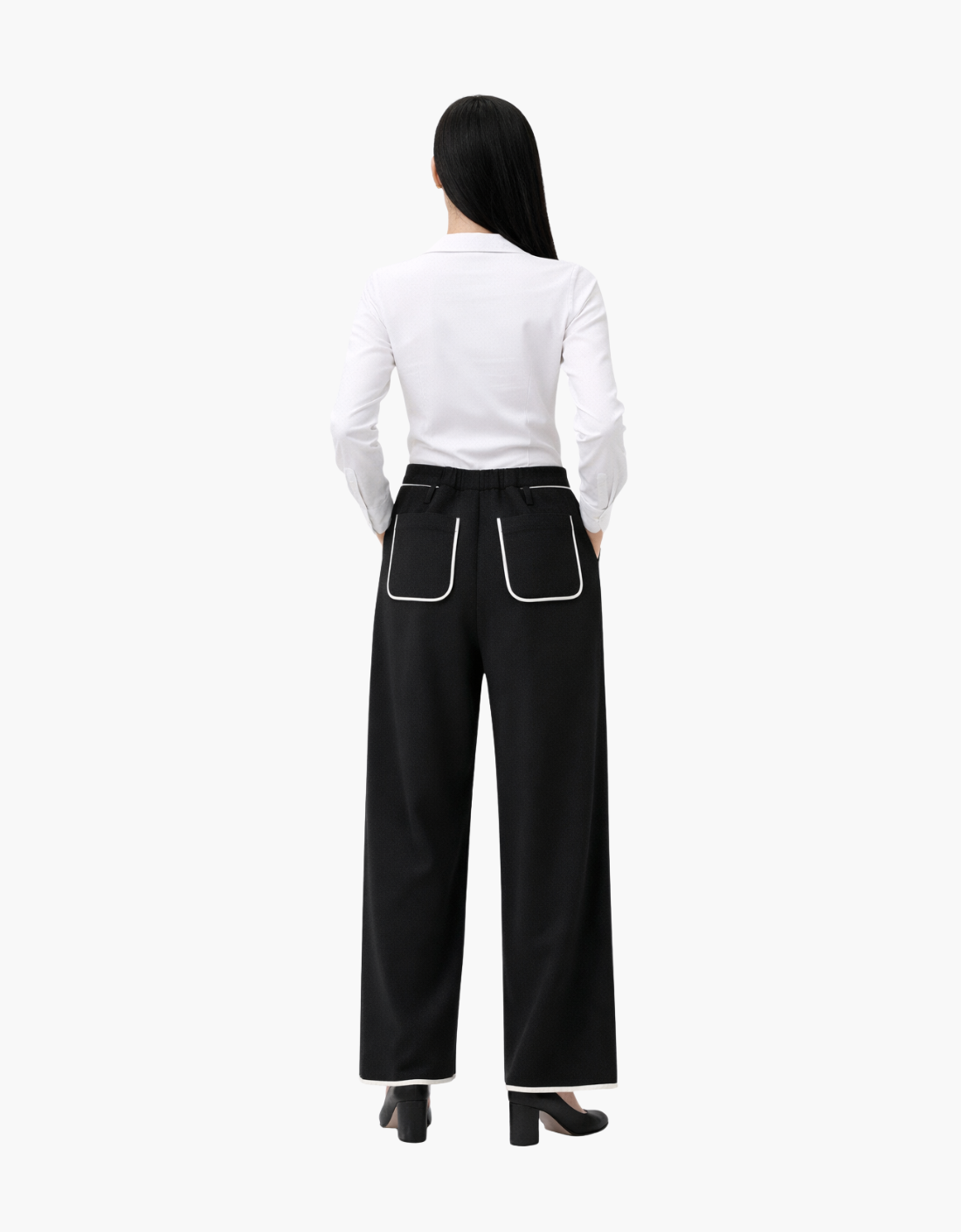 100% wool white striped "Cheongmae" pants - SONPW030