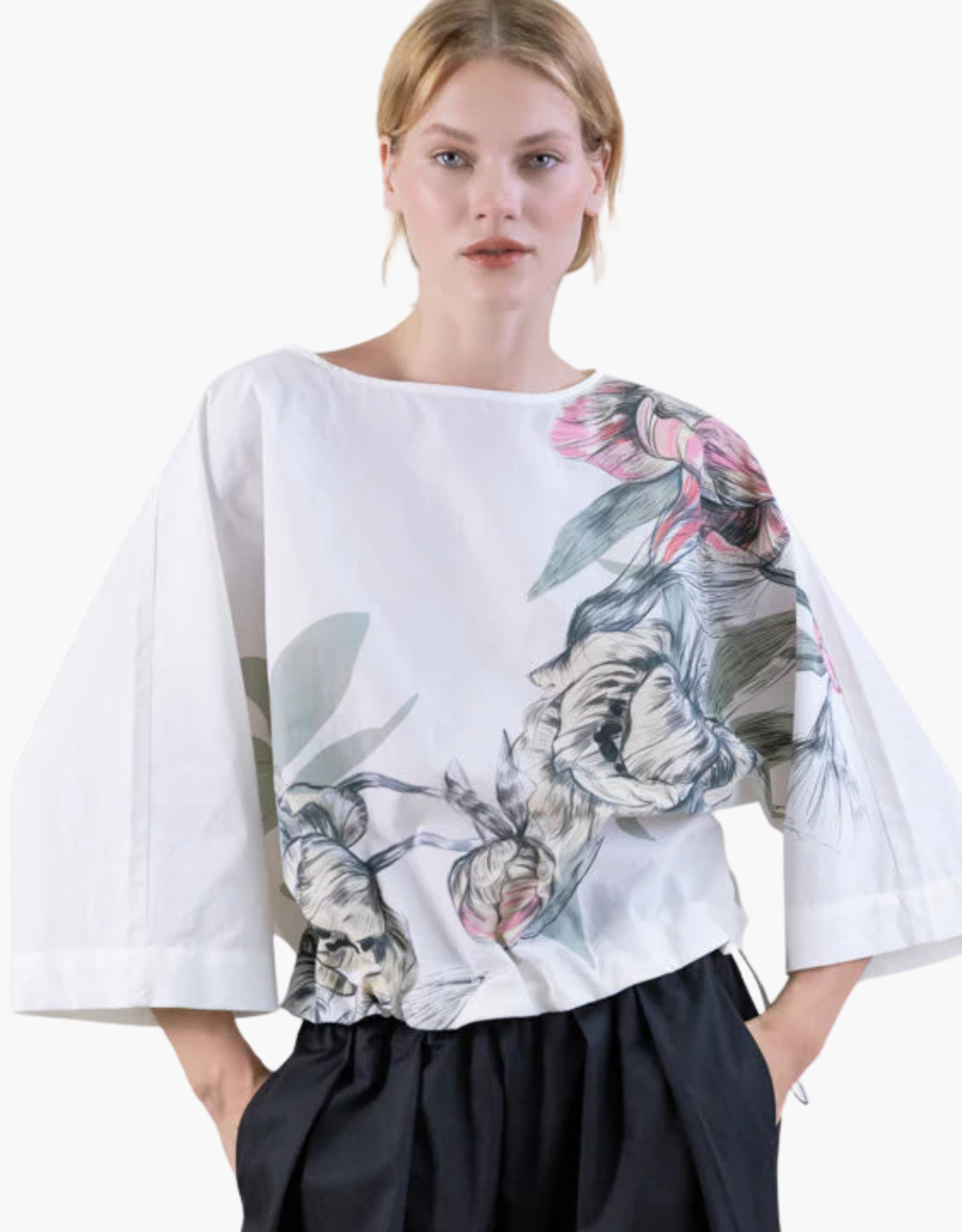 Blusa dolman sketch flores