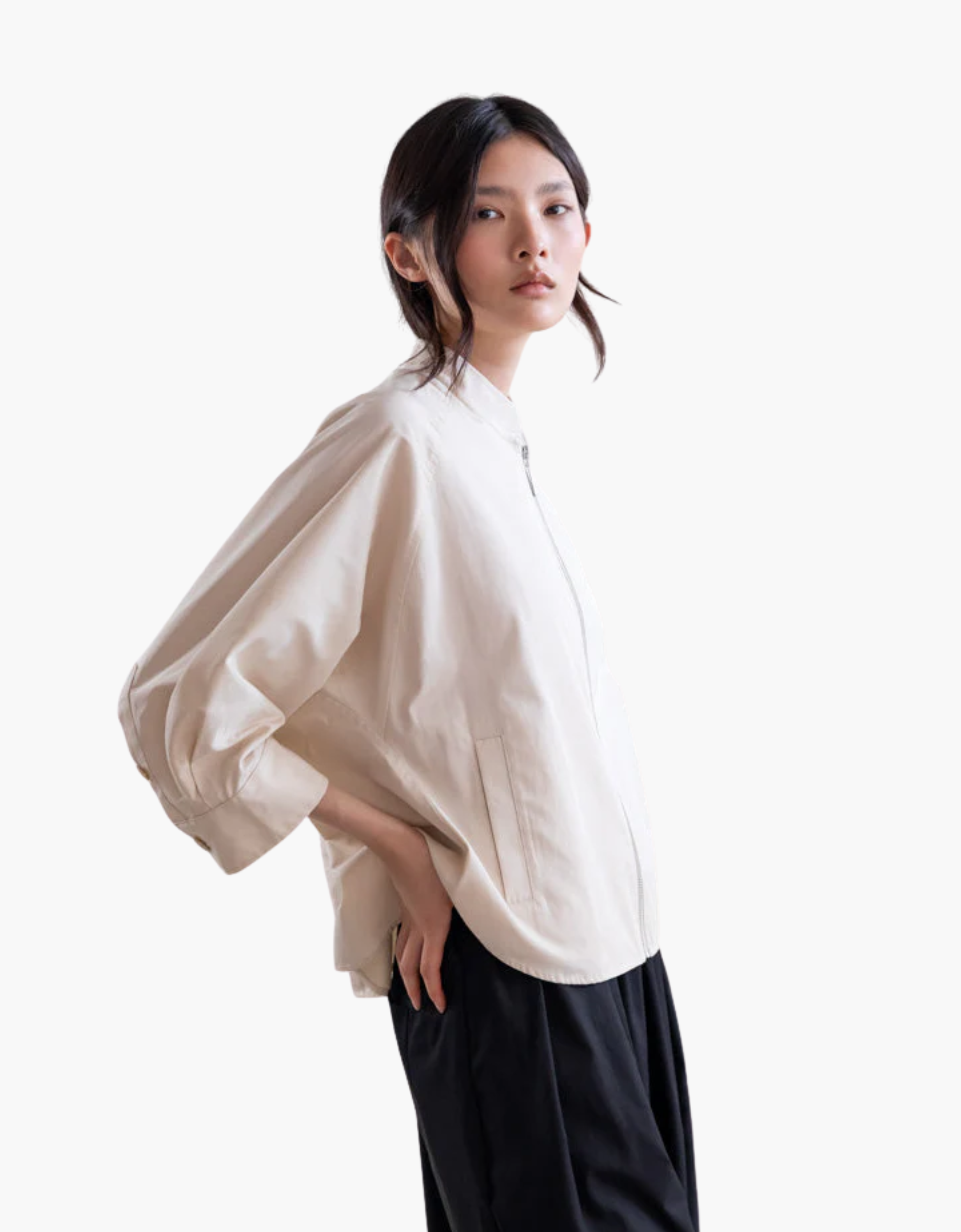 Chaqueta bomber cuello mao