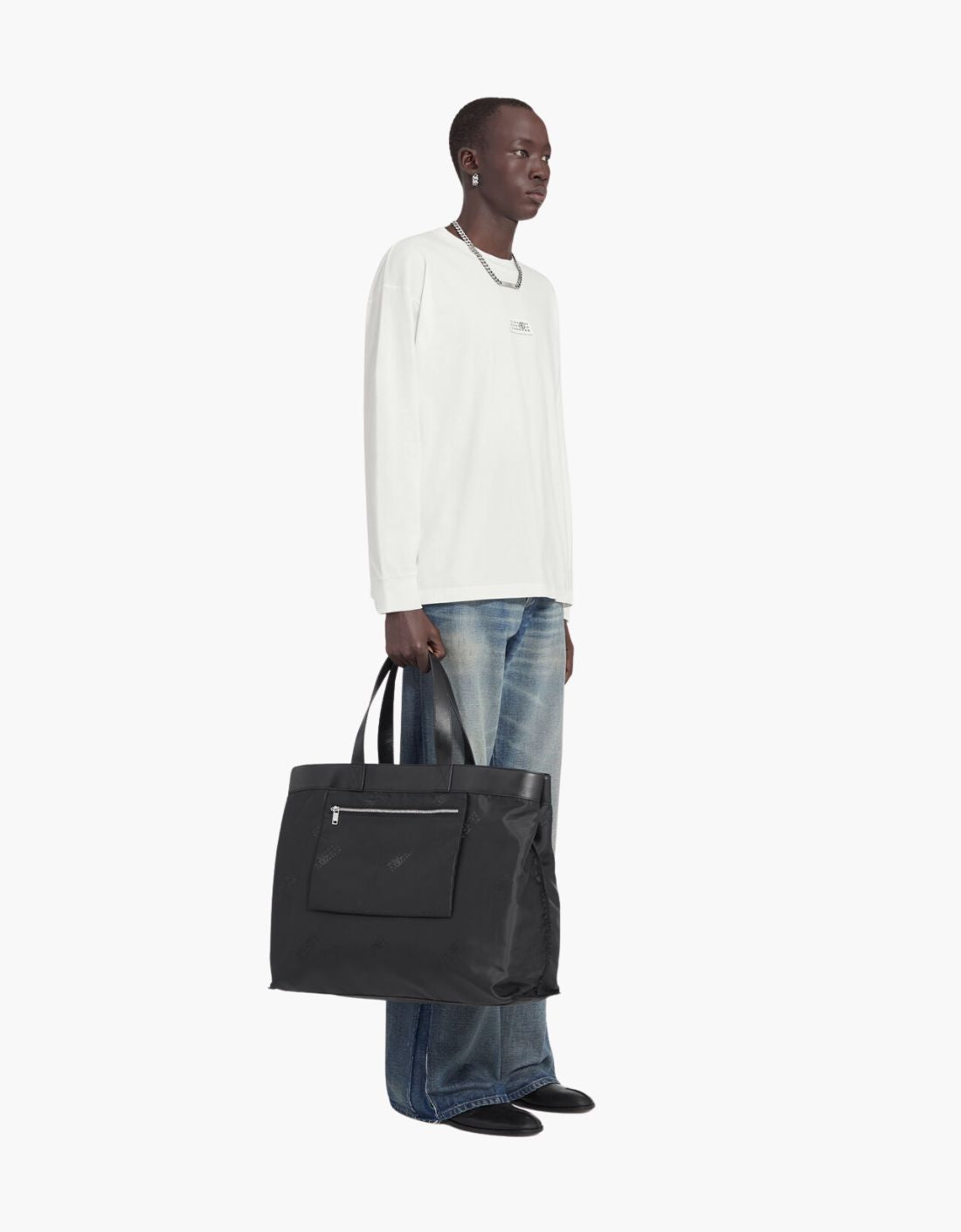 T-shirt à manches longues « Étiquette numérique » MM6