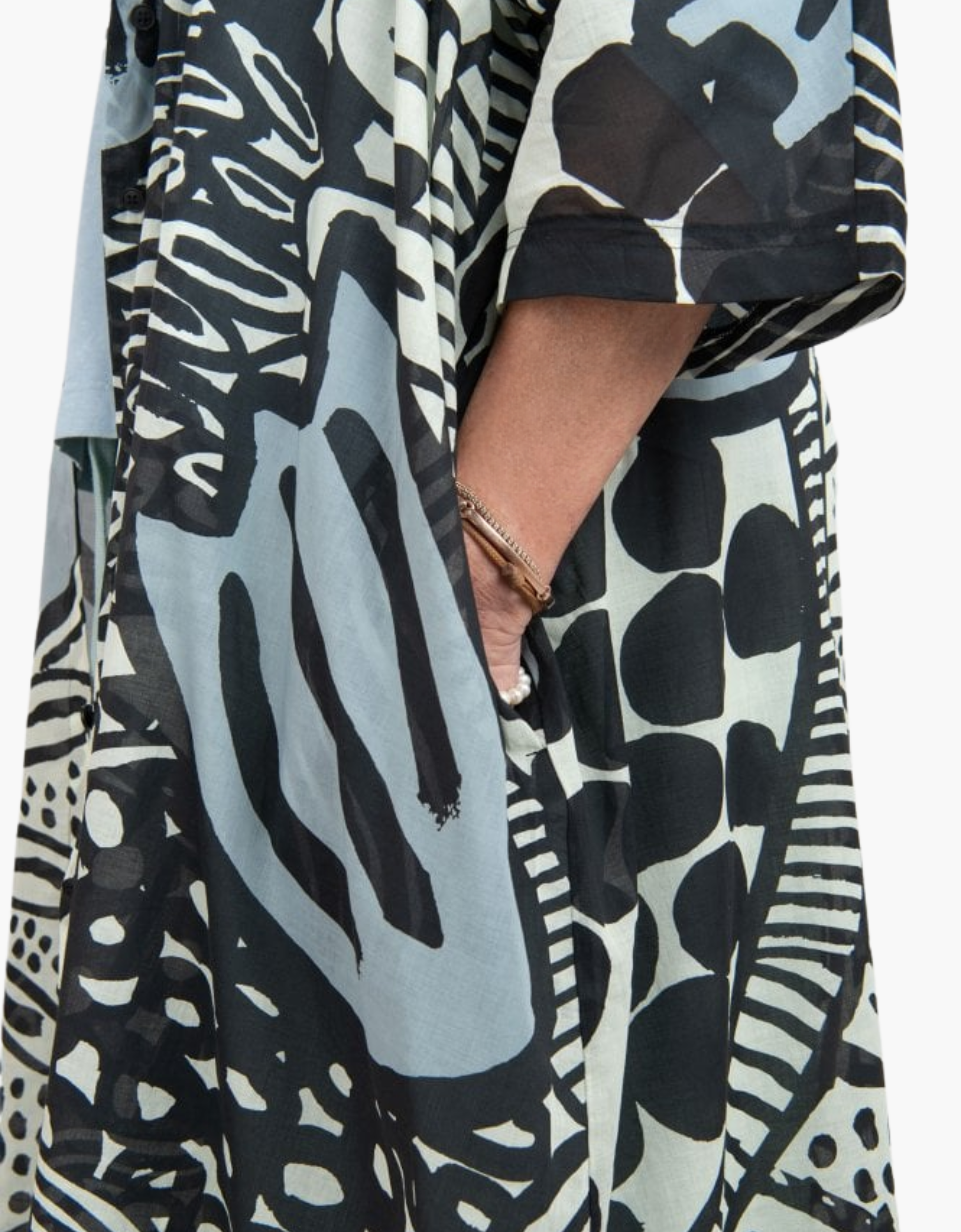 Túnica larga estampada "Lime Abstract"