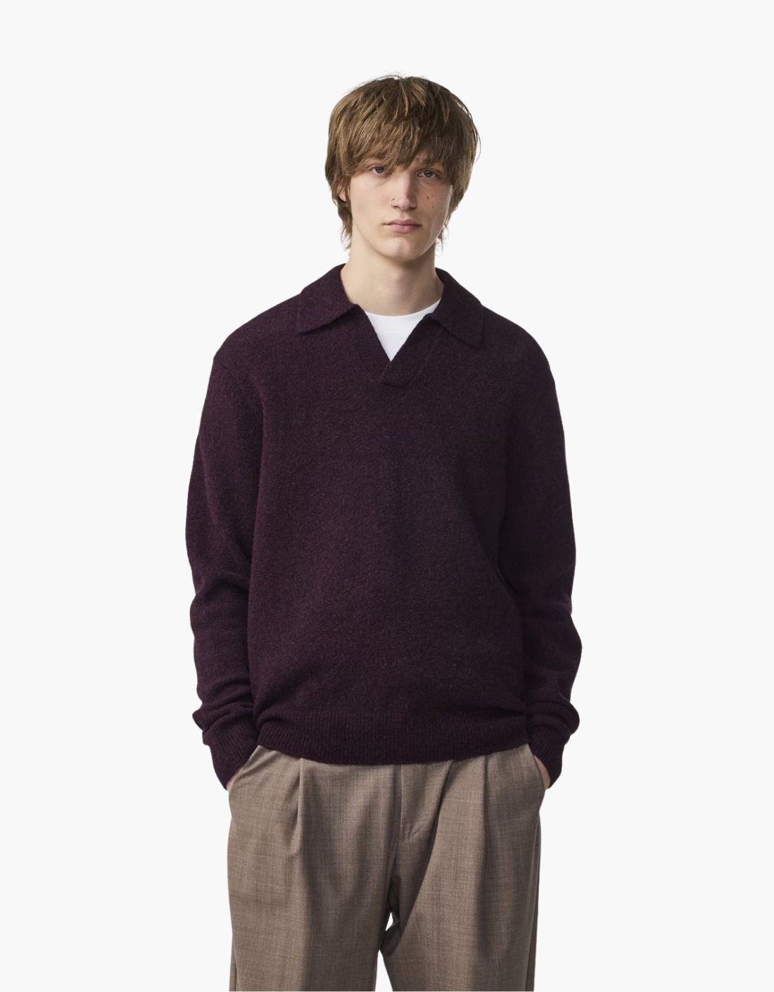 Jersey bouclé polo "Hope"