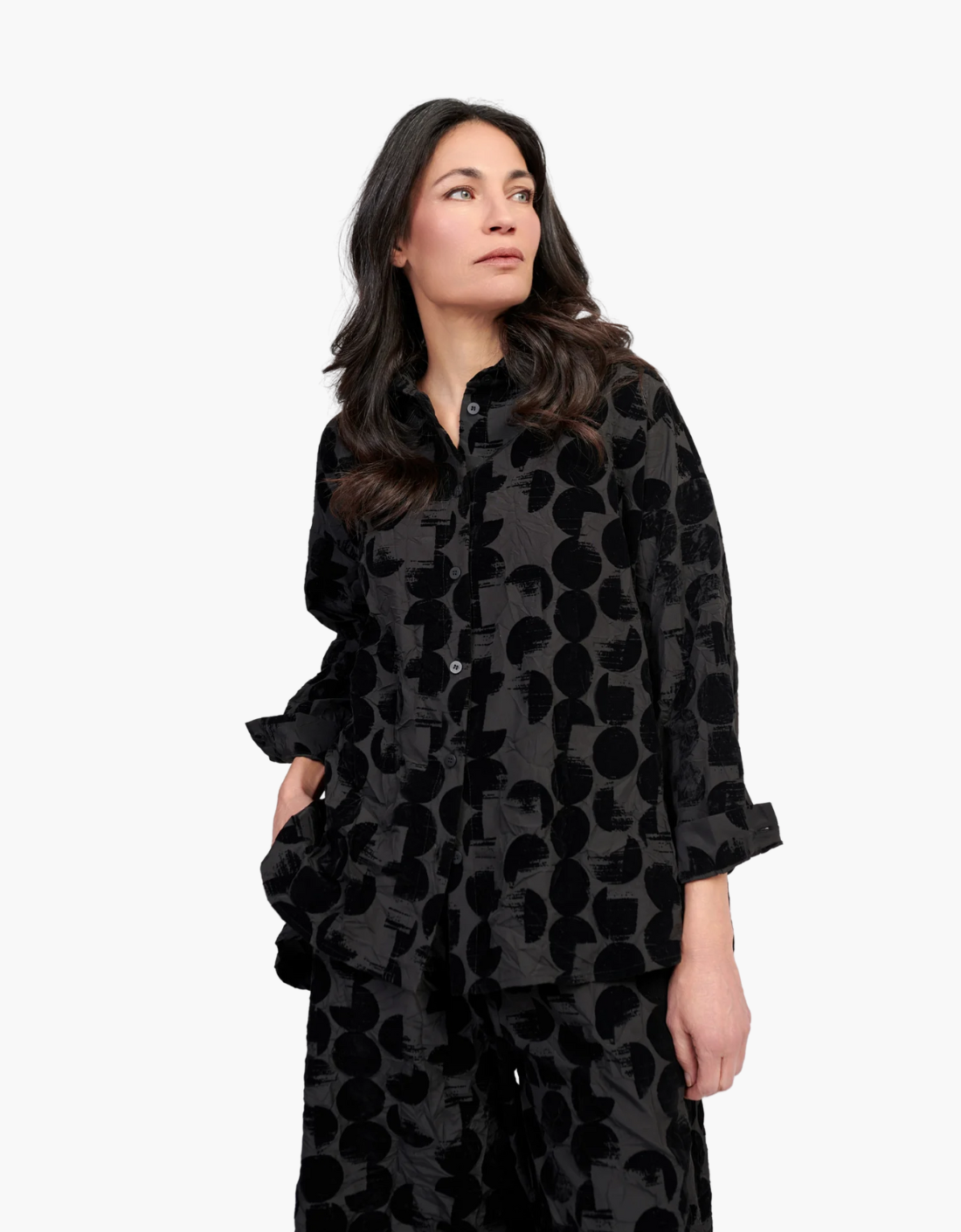 Blusa amplia detalles terciopelo "Crescent"