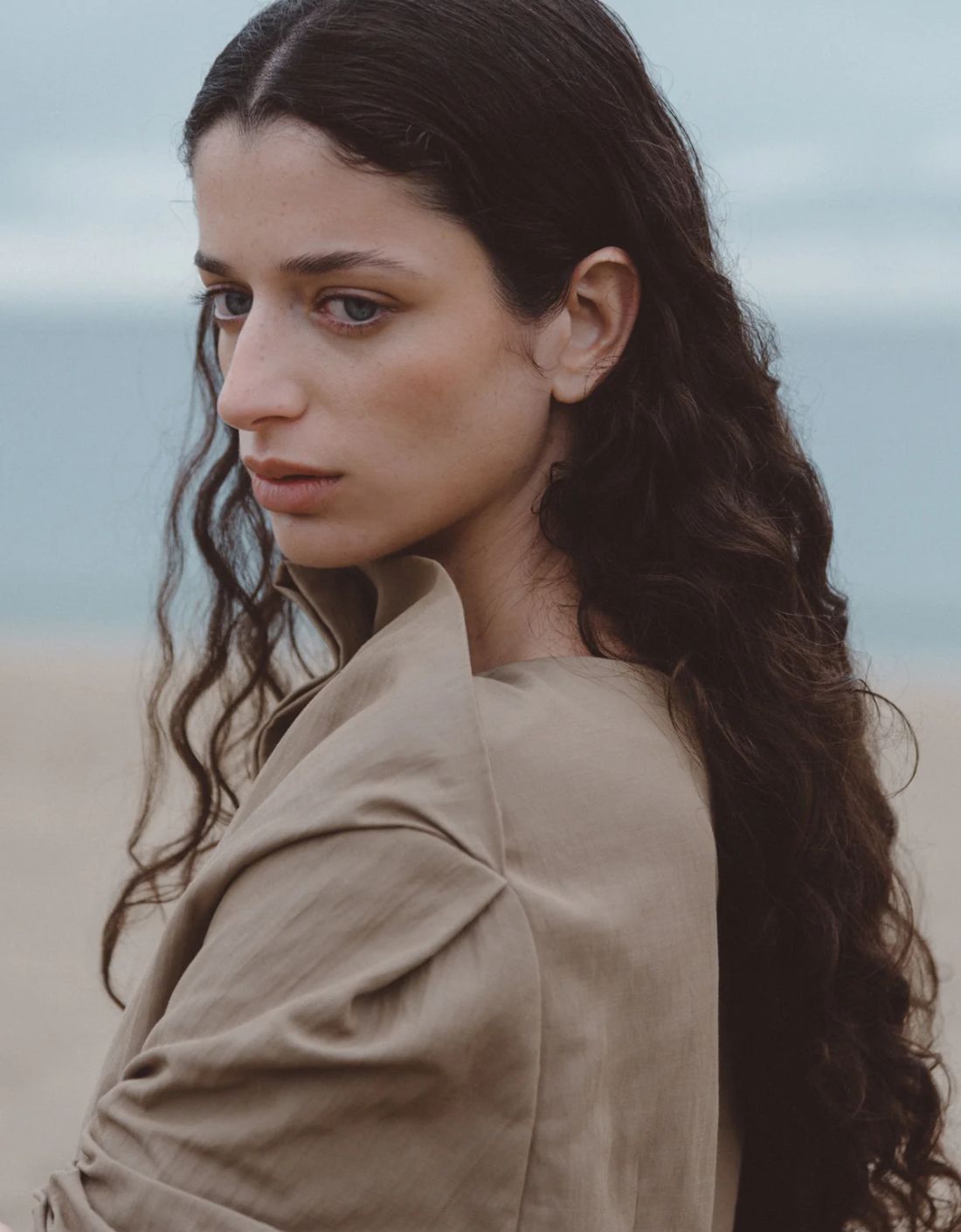 Chaqueta trench de lana virgen "Balloon"