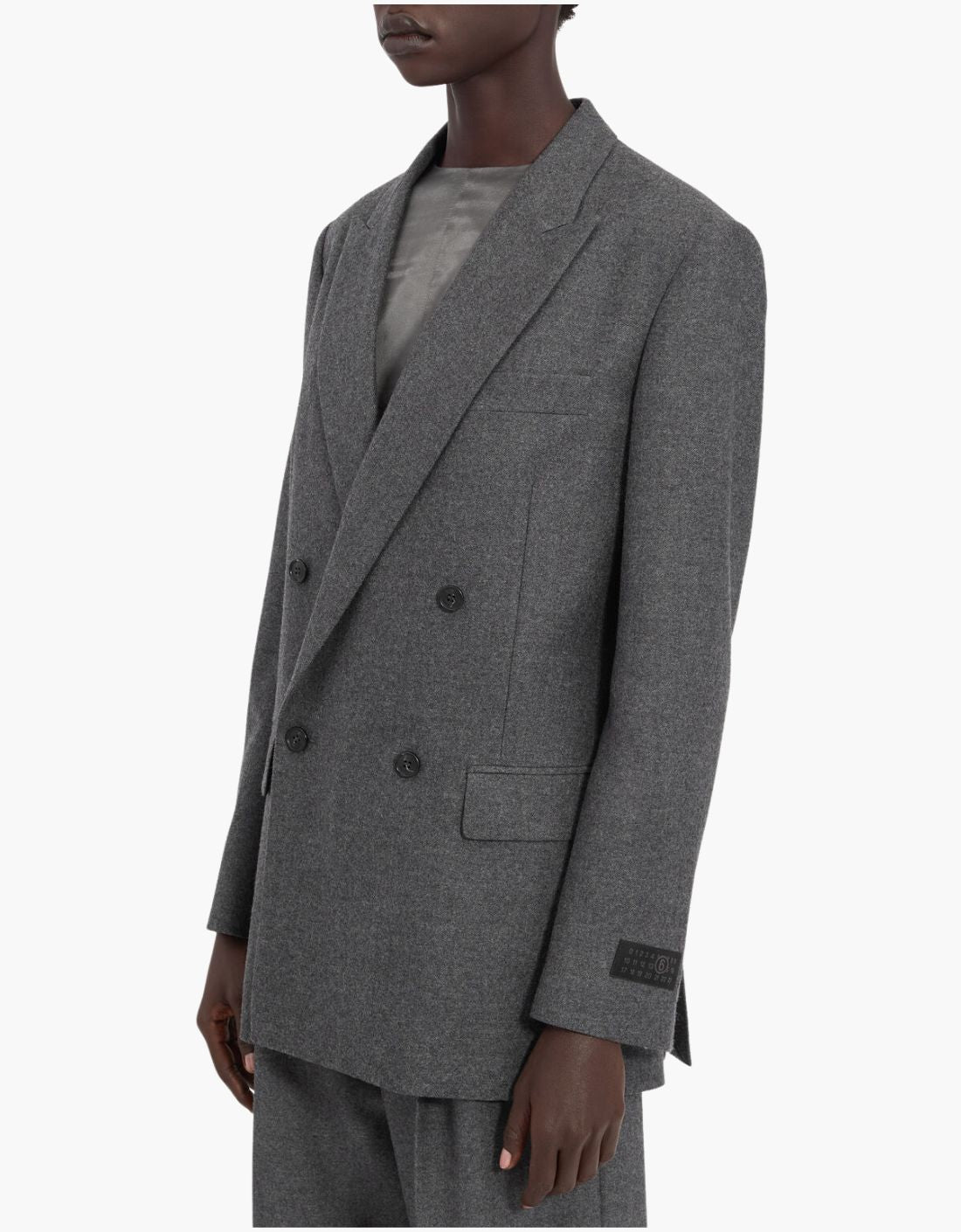 Chaqueta cruzada de lana "Linéaire" - MM6