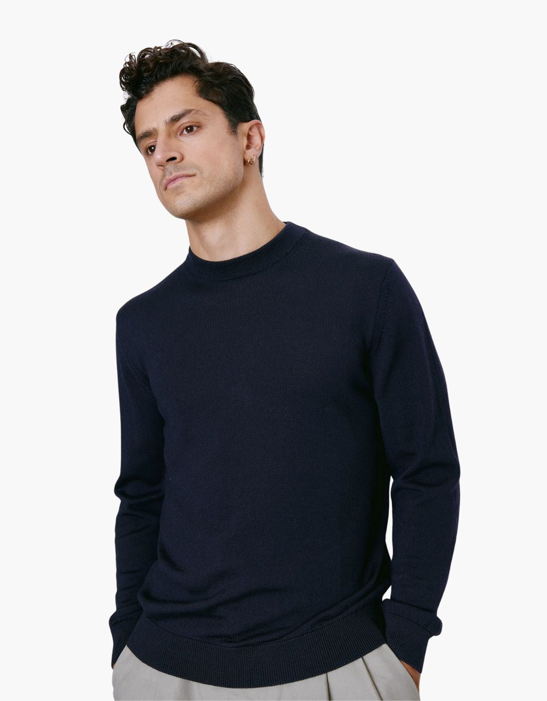 Jersey merino "CREWNECK"