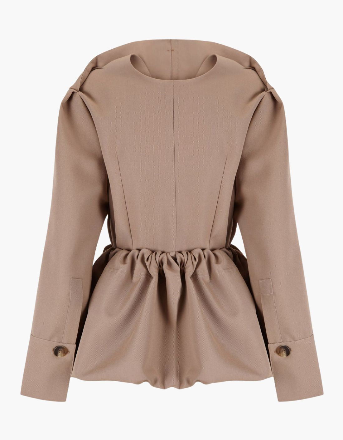 Chaqueta trench de lana virgen "Balloon"