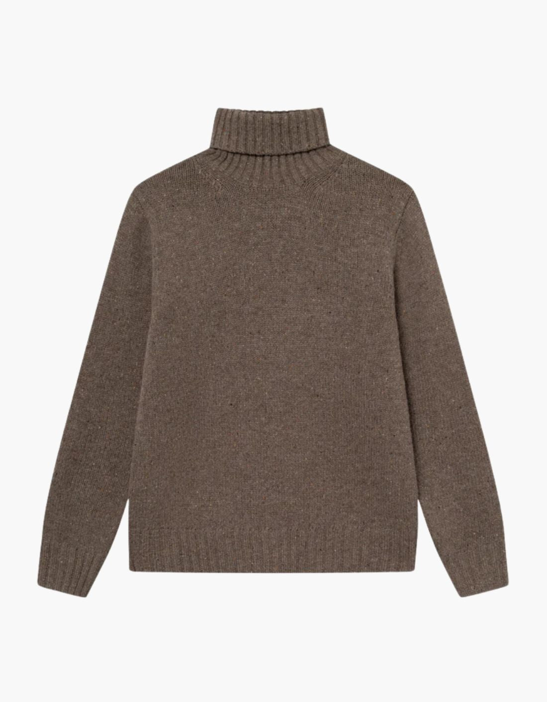 Jersey cuello vuelto "Gary" - Marrón jaspeado