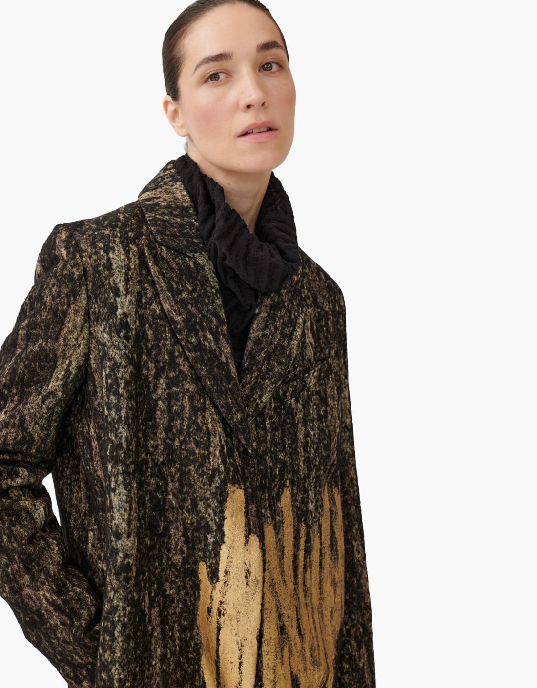 Abrigo clásico jacquard pintado a mano "Glori1"