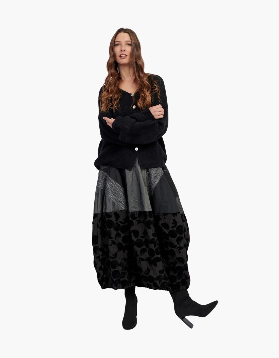 Maxi skirt in patchwork of "Cocoon Mix" fabrics