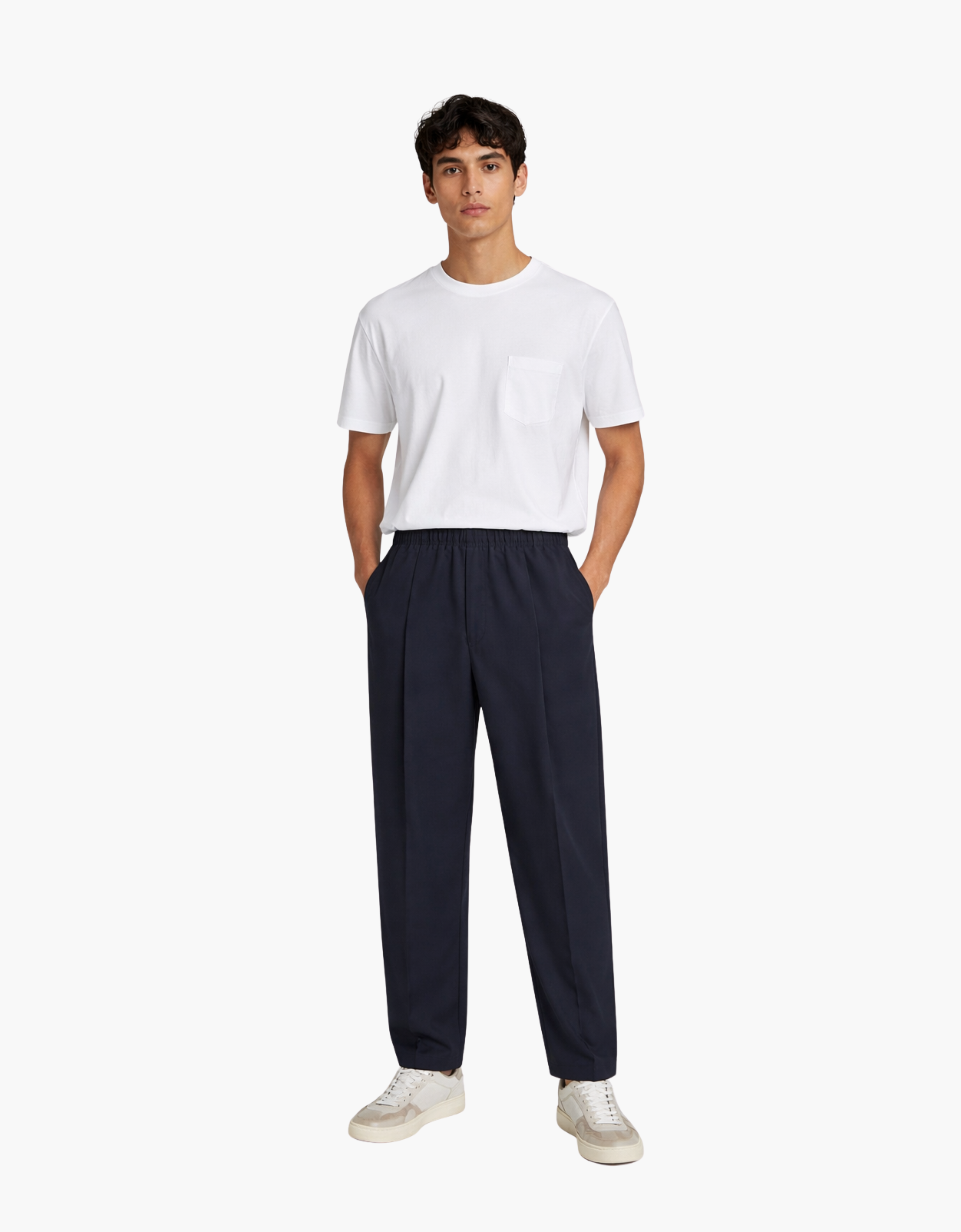 Pantalon de popelina pinzas