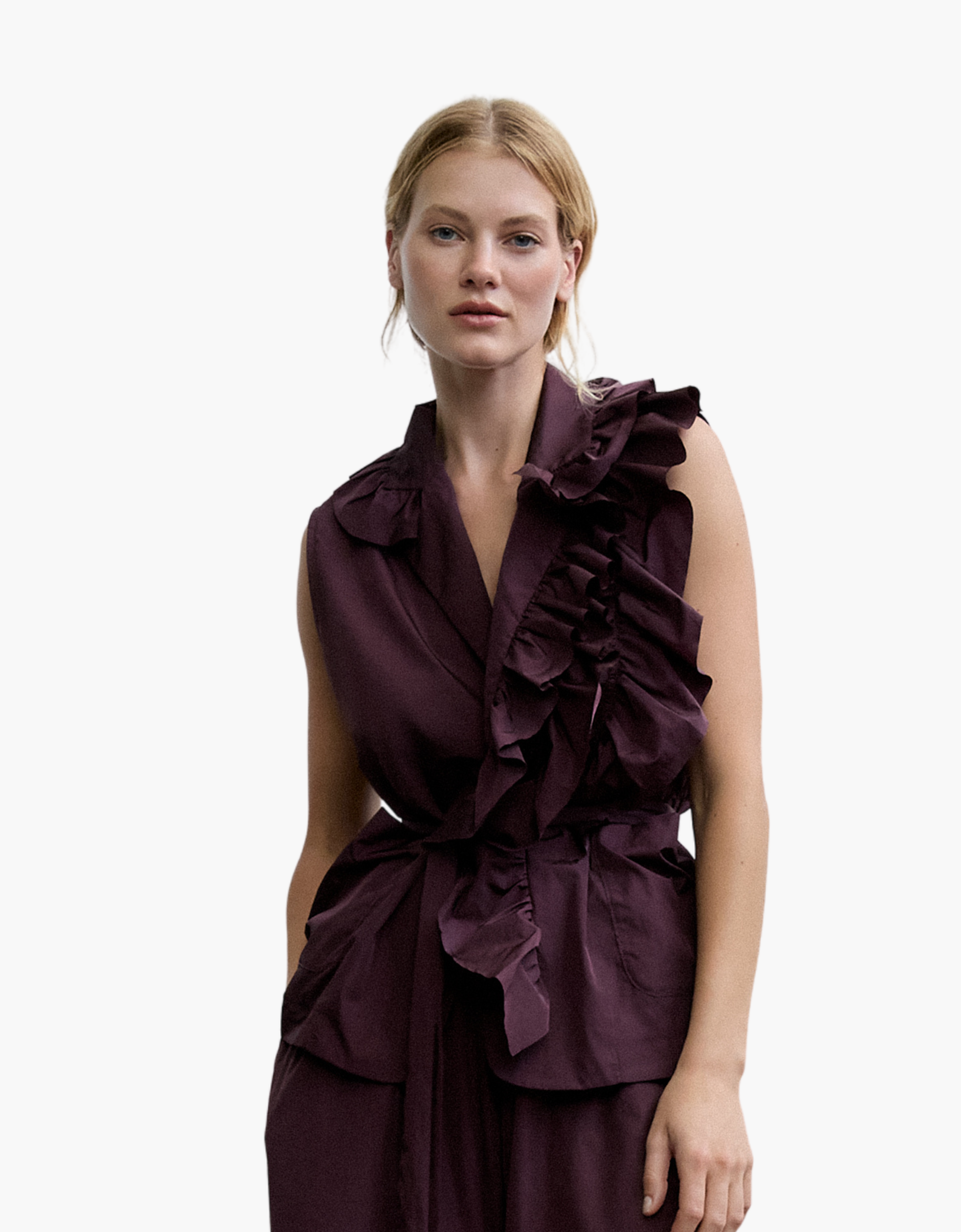 Camisa de volantes taffeta