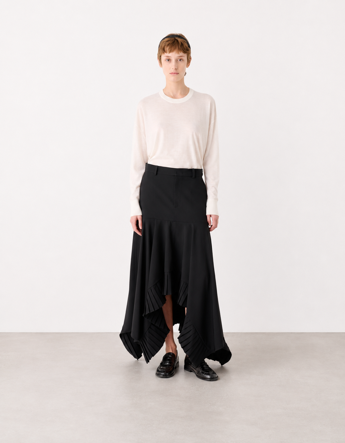 Falda midi de tablas