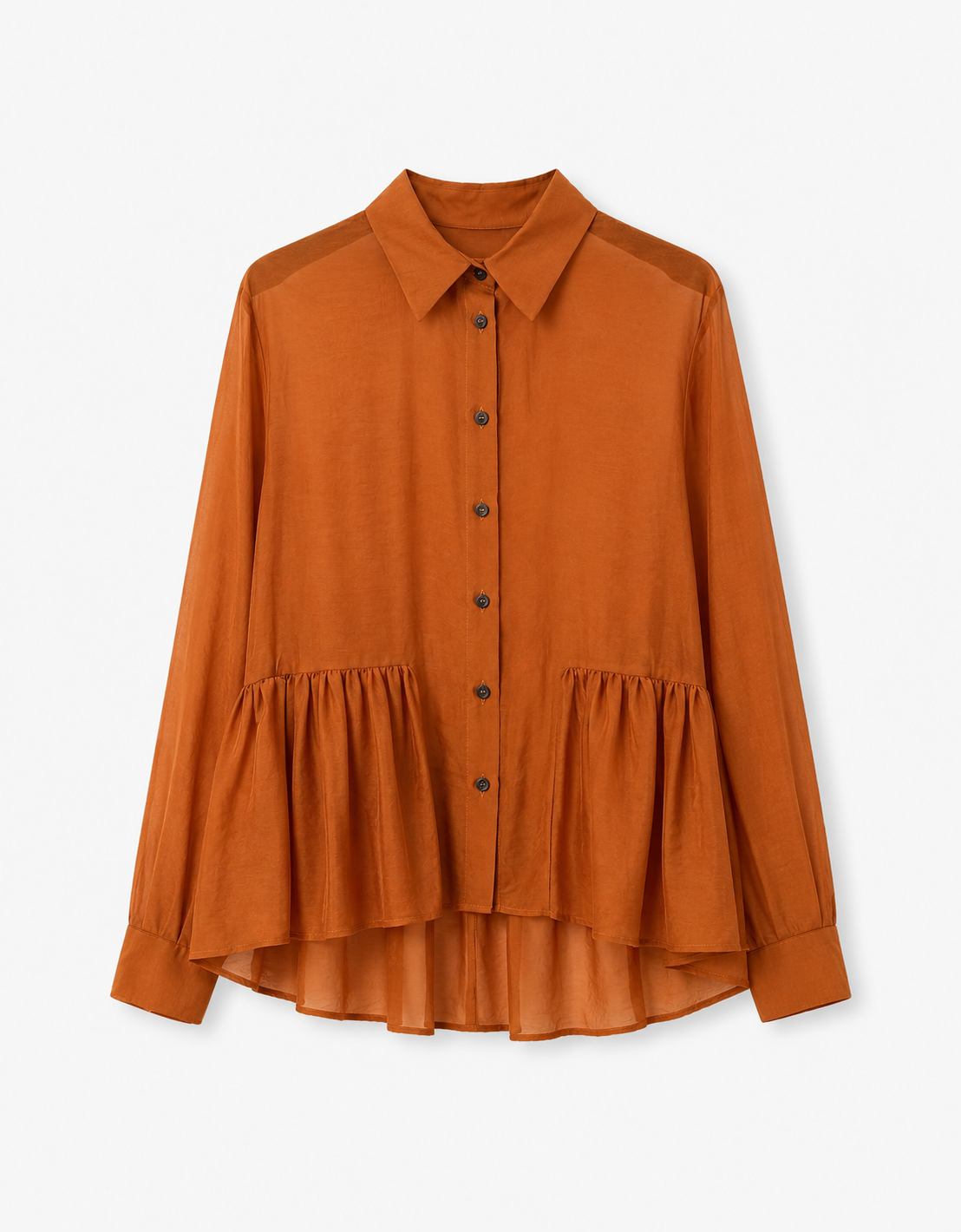 Camisa volante bajo "See Through"