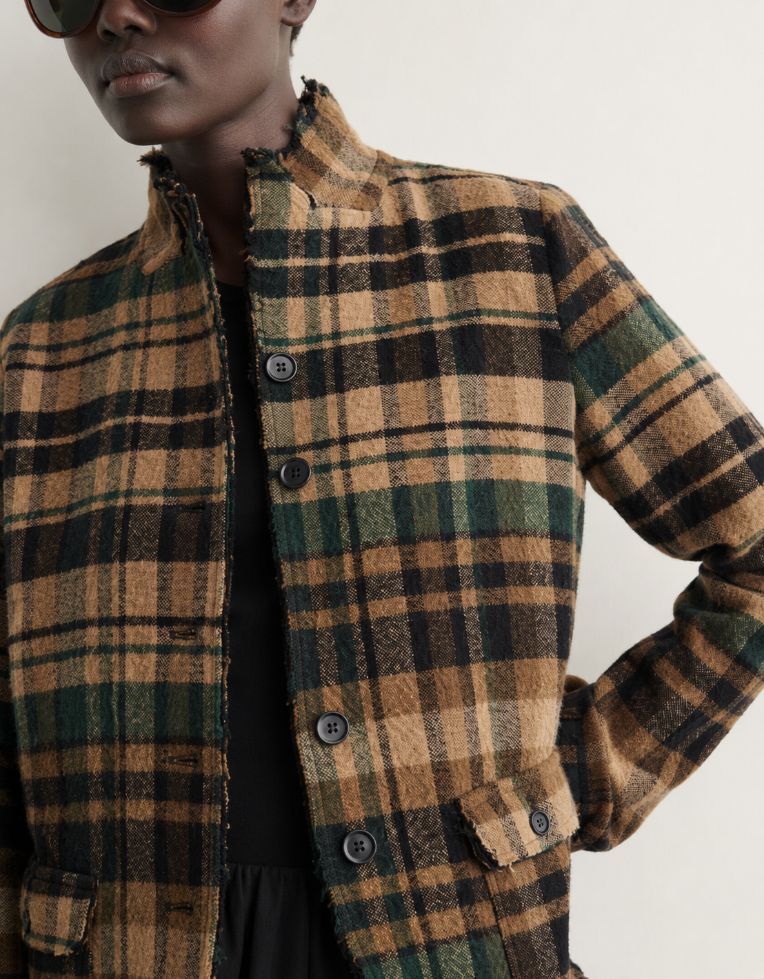 Americana cuadros lana "Forest Check"