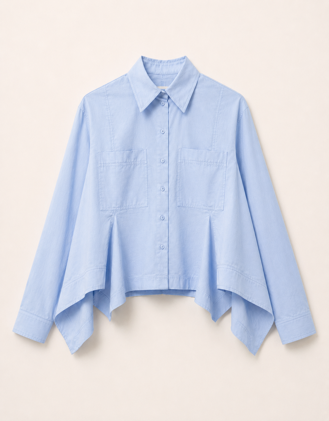 Camisa con evasé "Light blue"