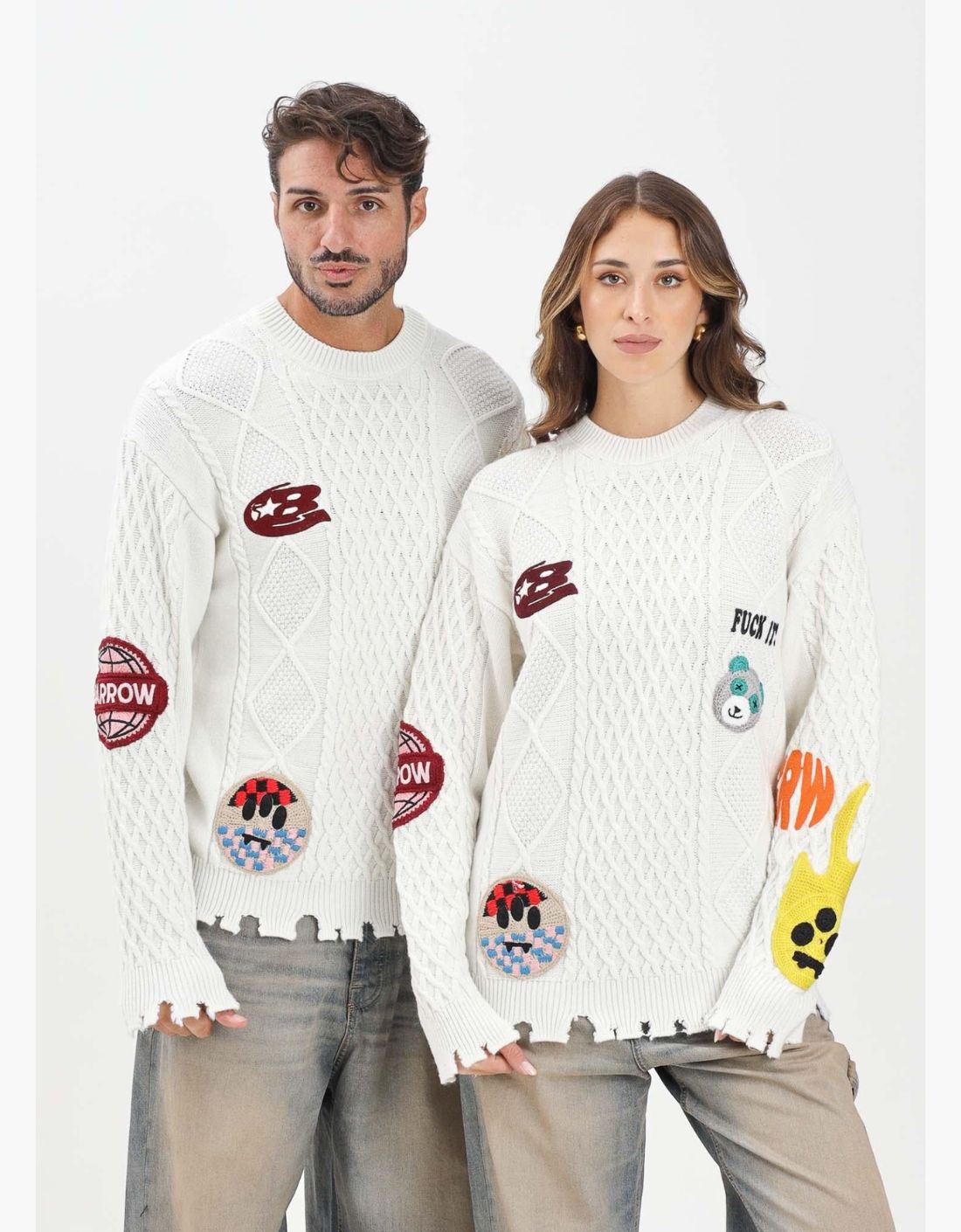 Cardigan punto con parches "Pop Chaos"