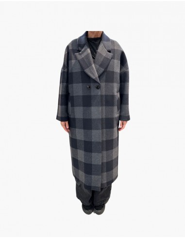 Abrigo Checkered navy/gris