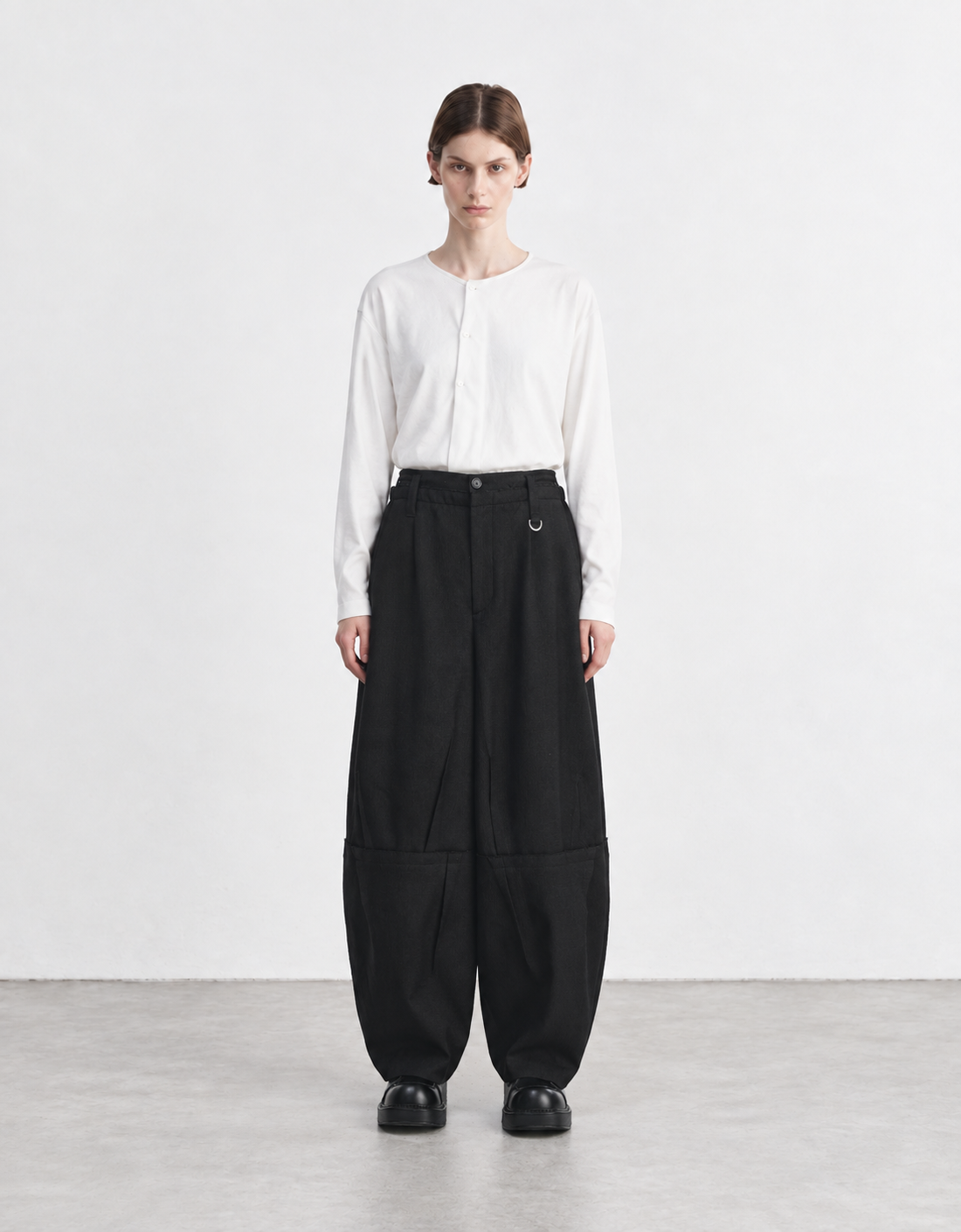 Pantalón mezcla de lana "Dart Balloon Pants"