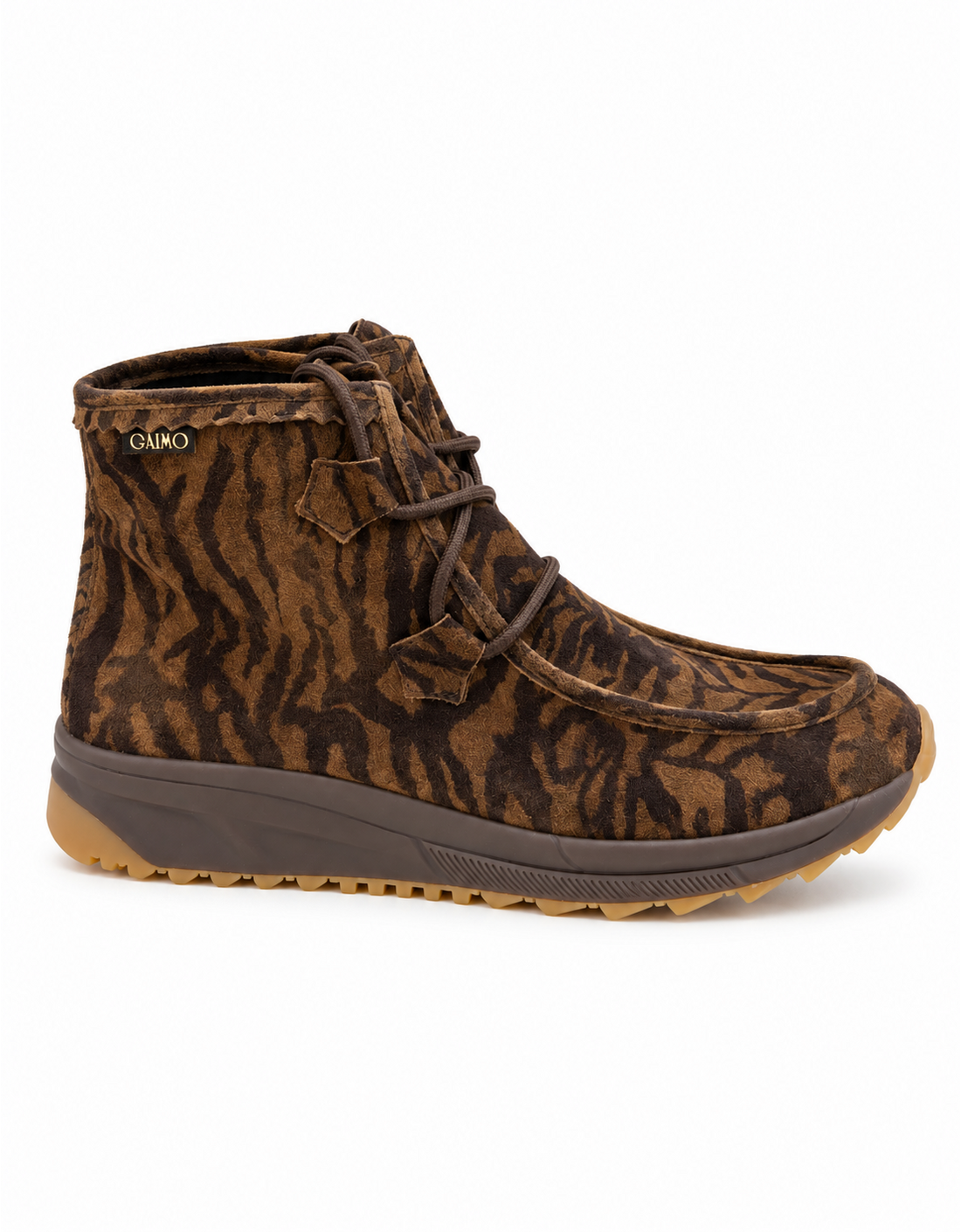 Botín wallabee ante cebra "Marcel" - perfil lateral