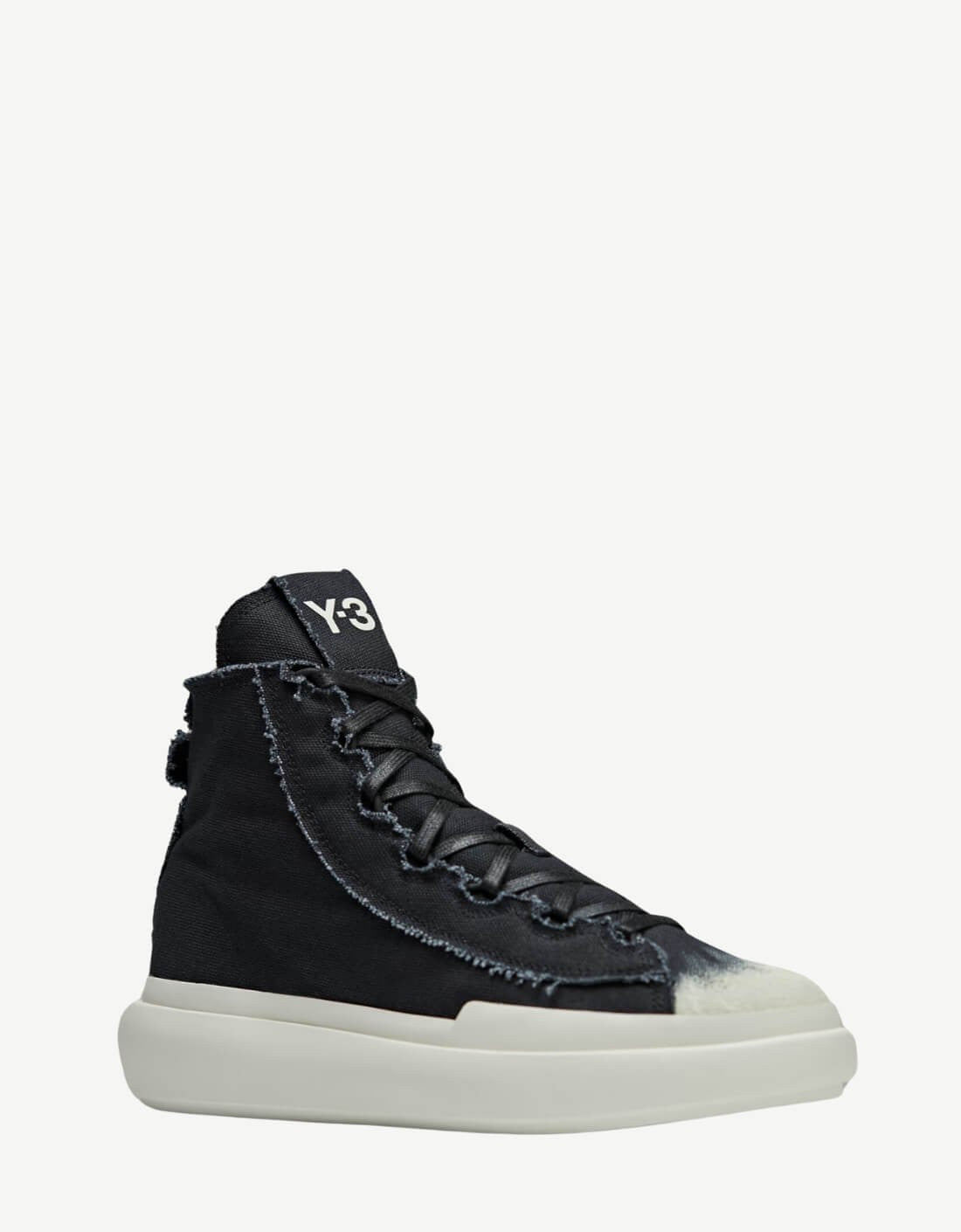 Zapatillas Nizza Y-3 High negras de Adidas con suela blanca y diseño elegante para moda urbana.