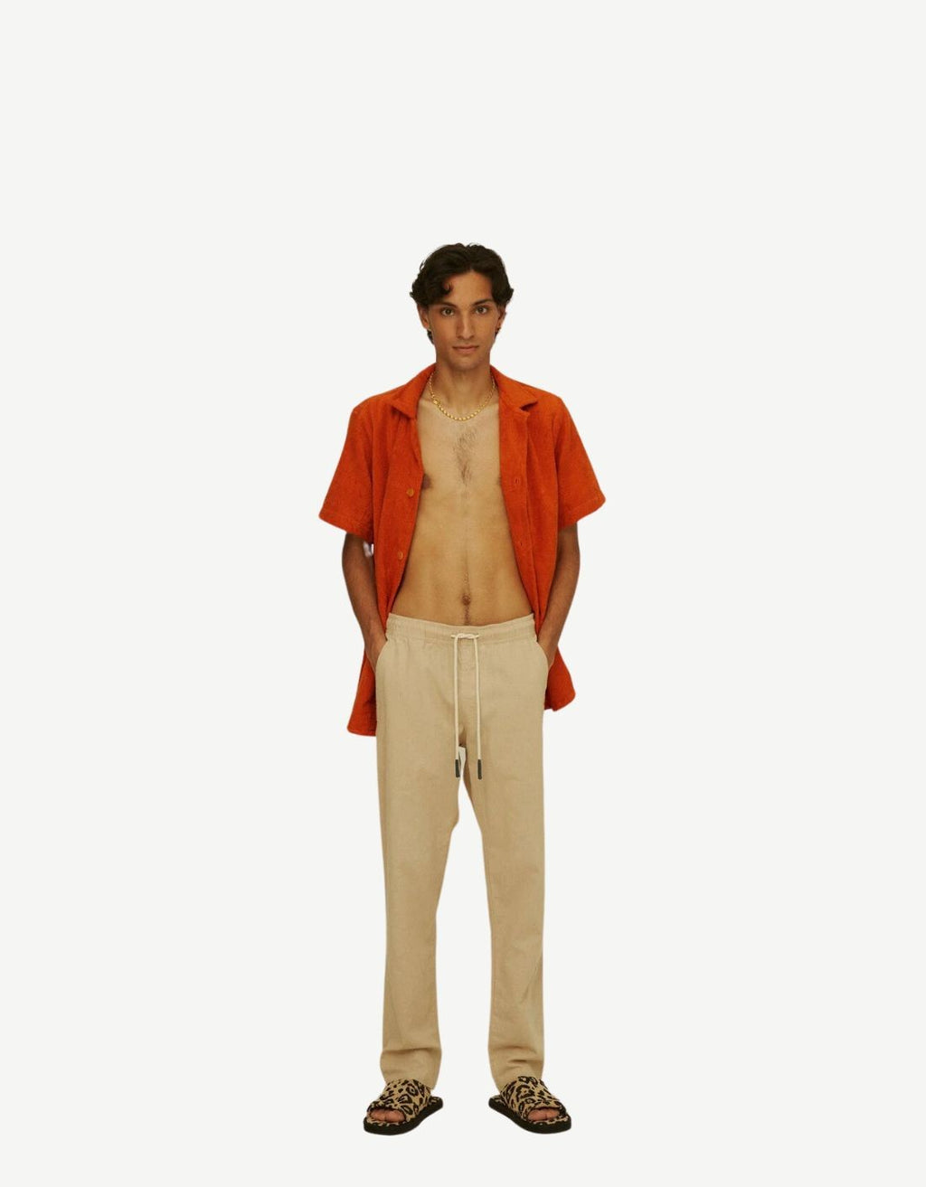 Pantalon en lin beige